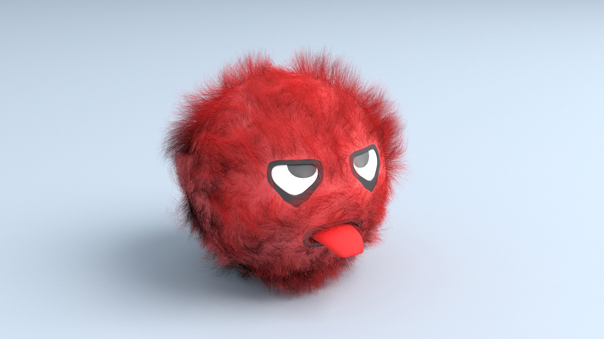 毛球 鬼脸 吐舌头 可爱