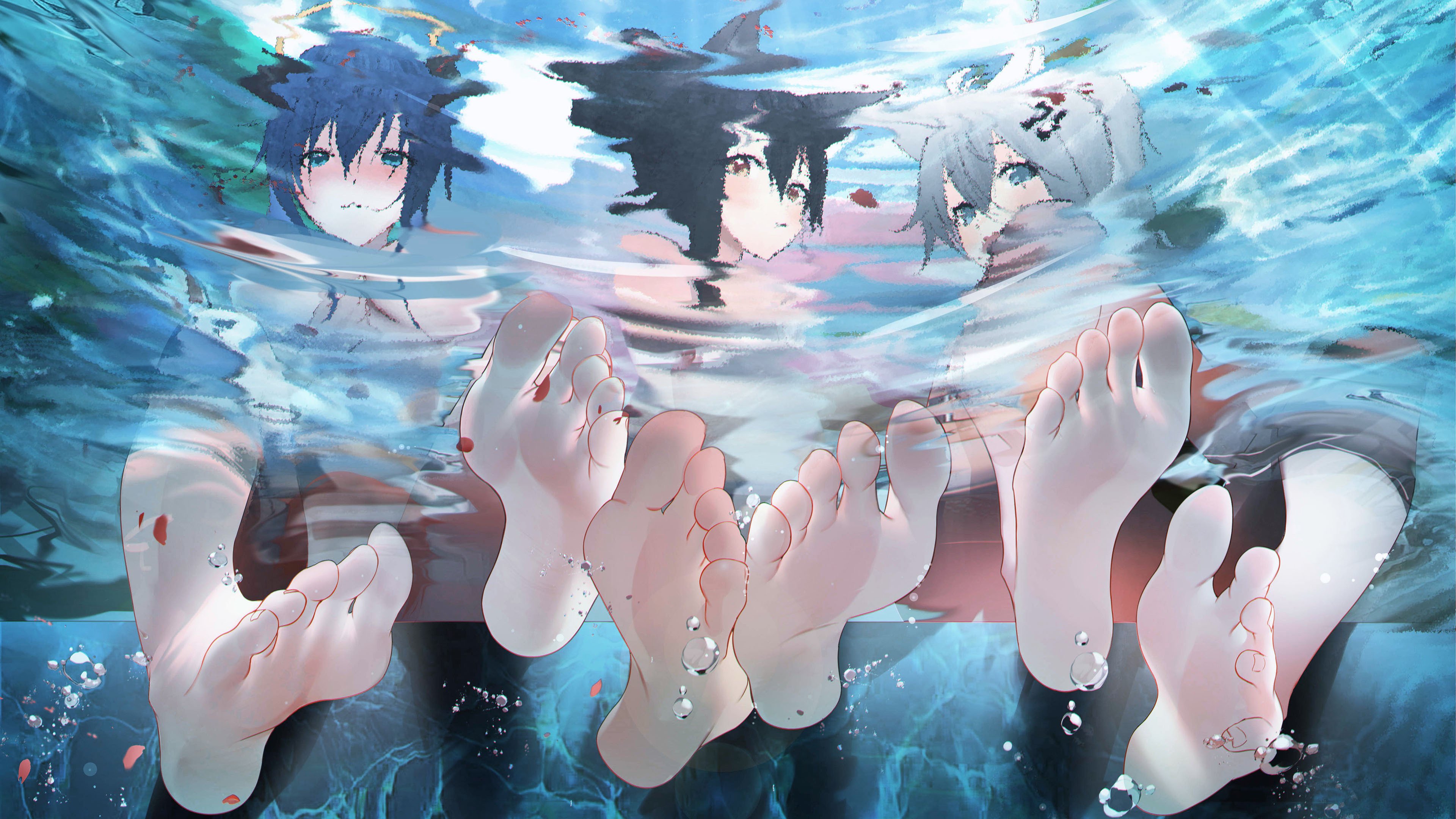 二次元 洗脚 脚板 小溪