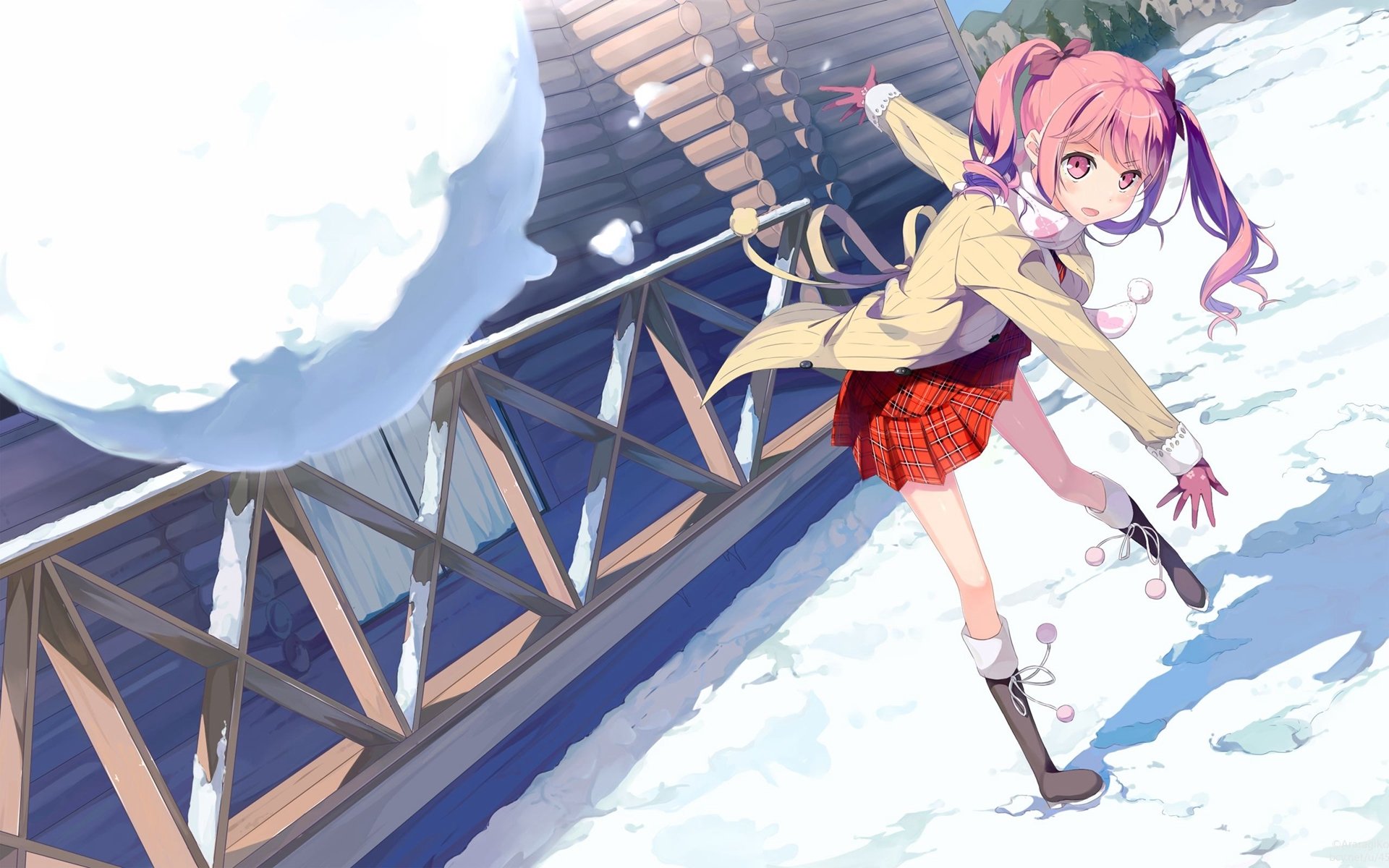 卡通人物 二次元 雪球 雪仗