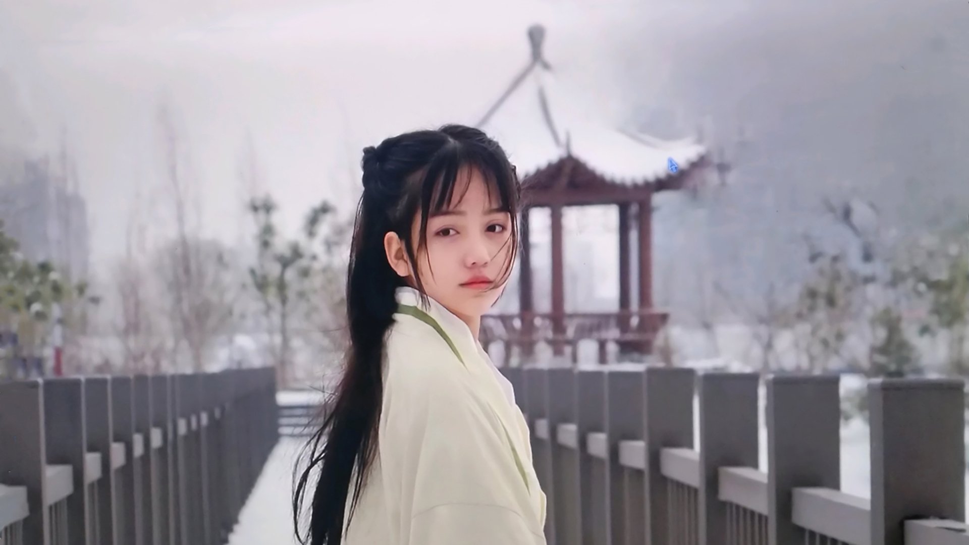 文艺古风 凉亭 回眸