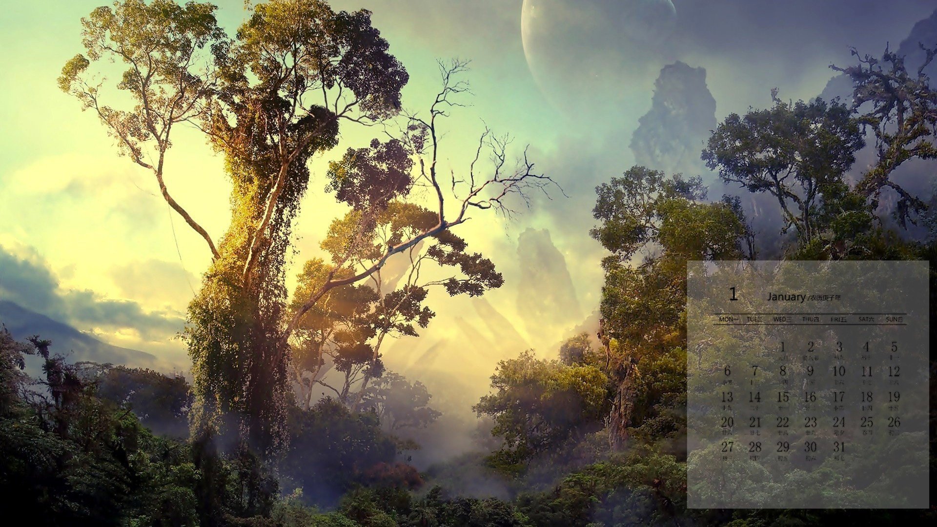 月历 日历 2020年1月