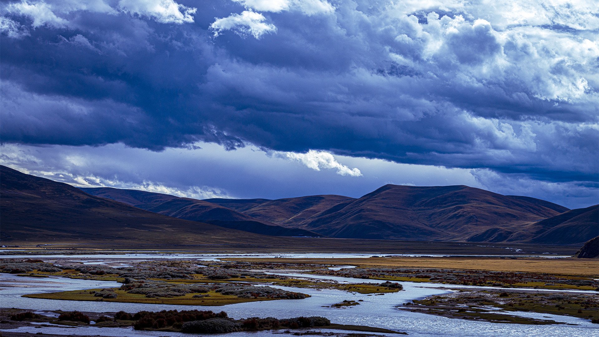 自然风光 高原 雪山 风云 溪流