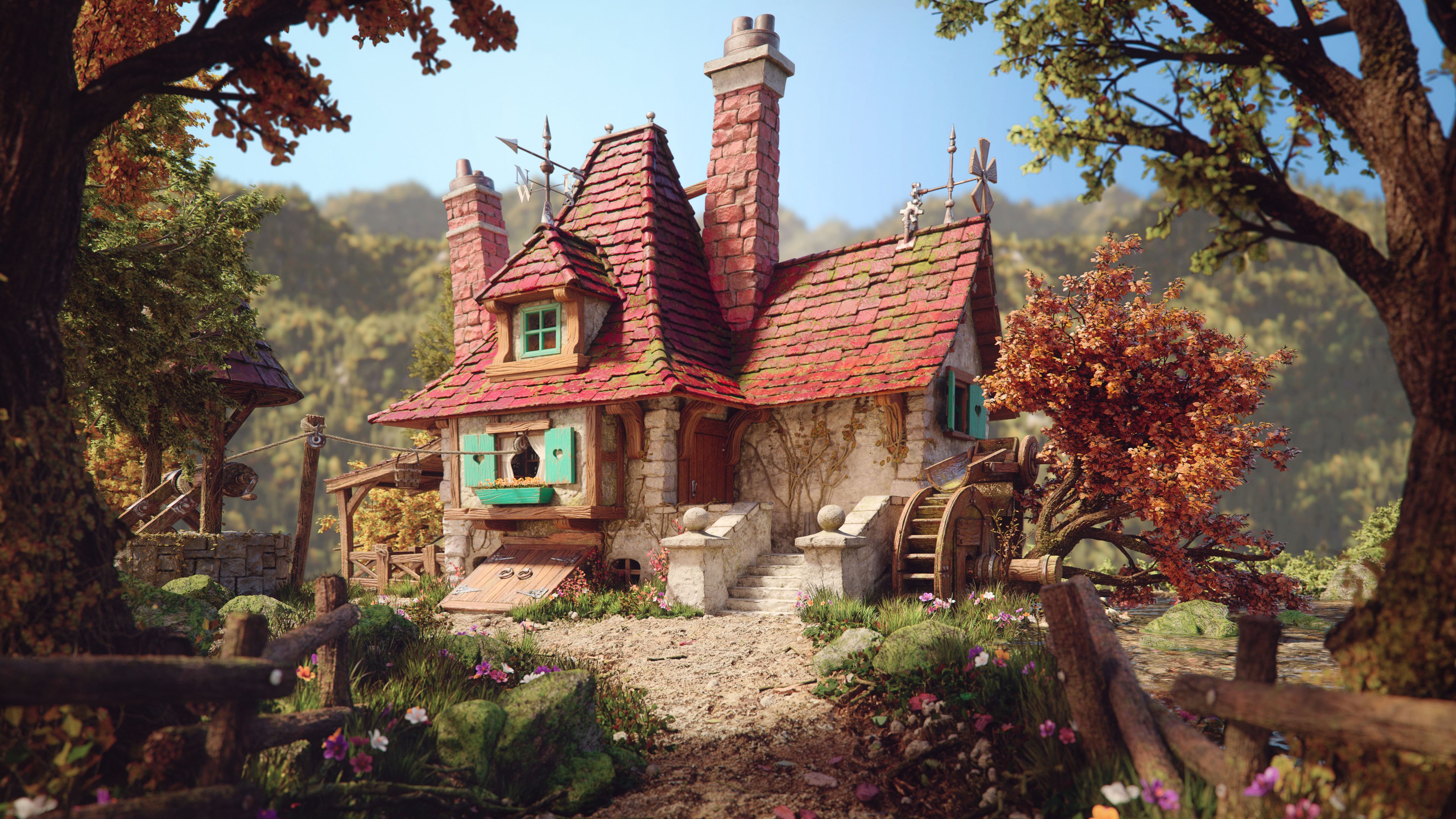 乡村 温馨小屋 树林