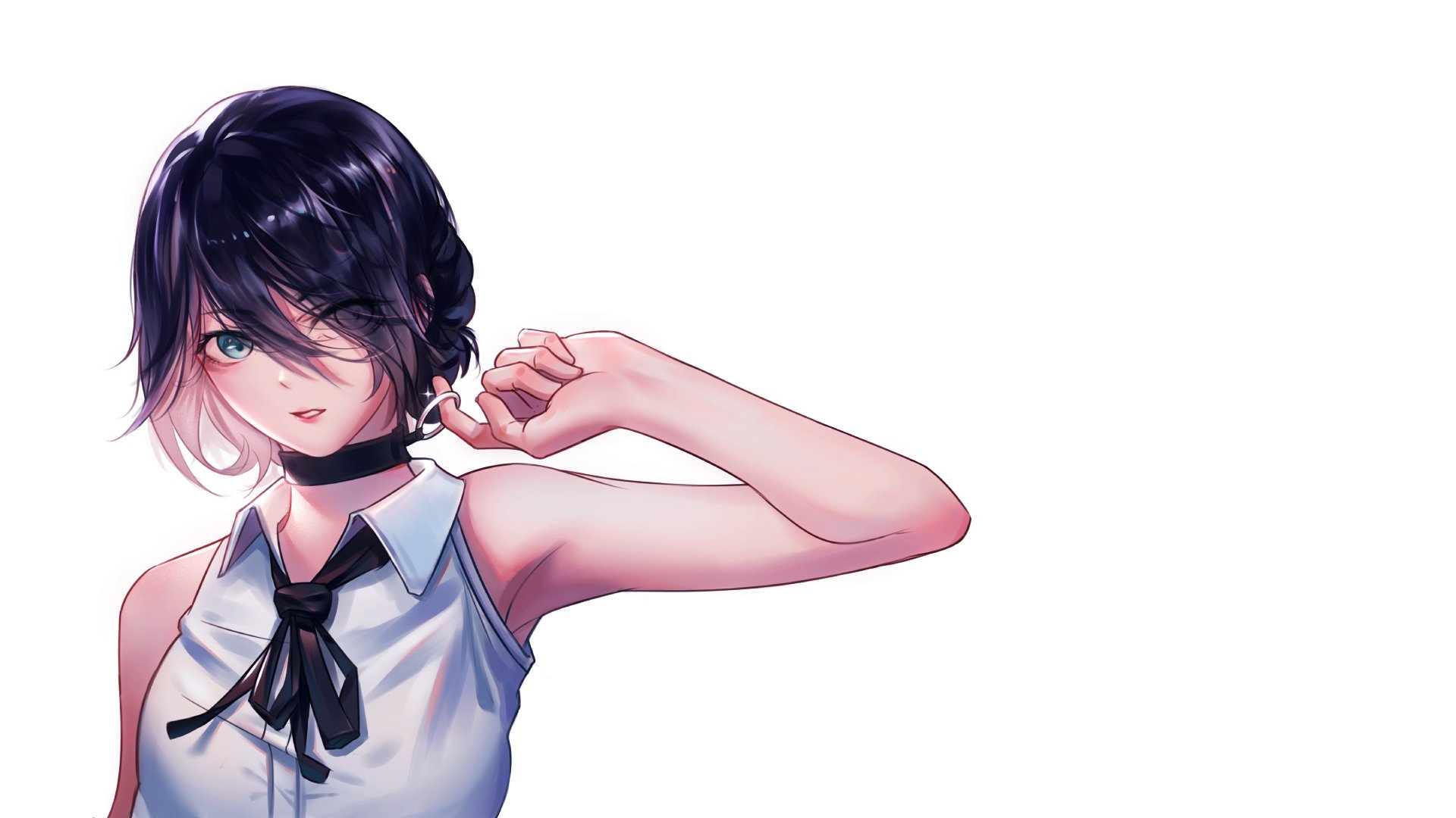 项圈 短发女孩 酷