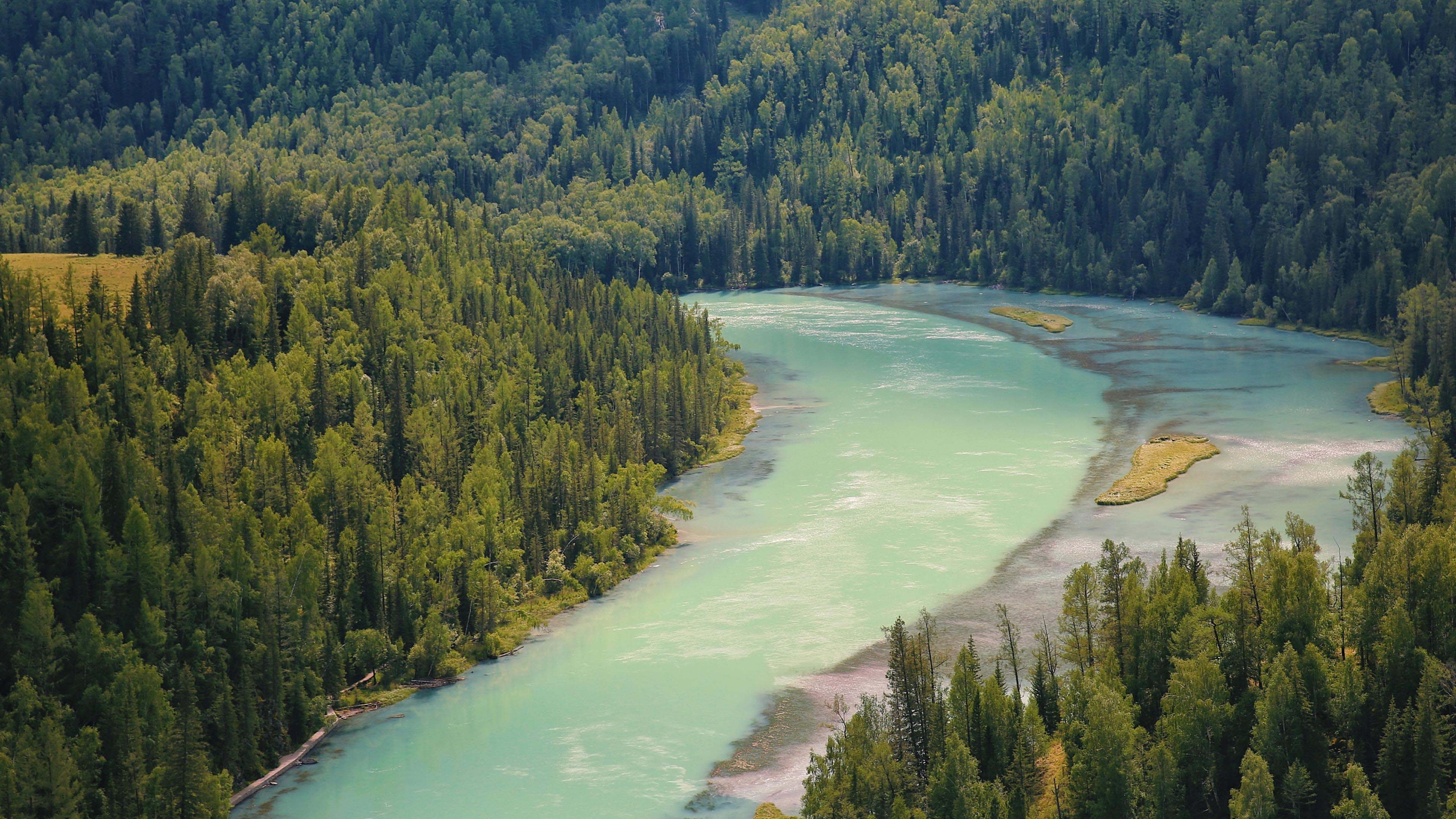 自然风光  新疆  河流  美景