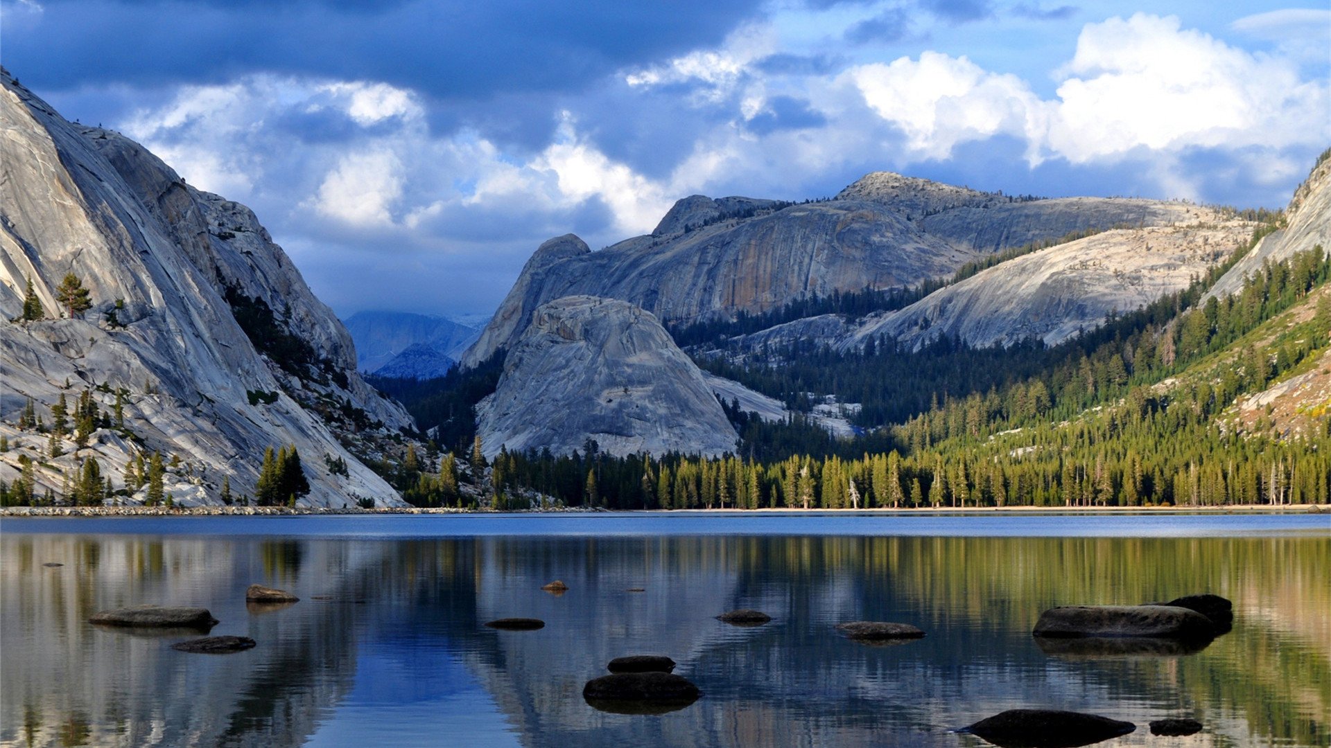 自然风光 国家公园 湖 雪山 树林 宁静