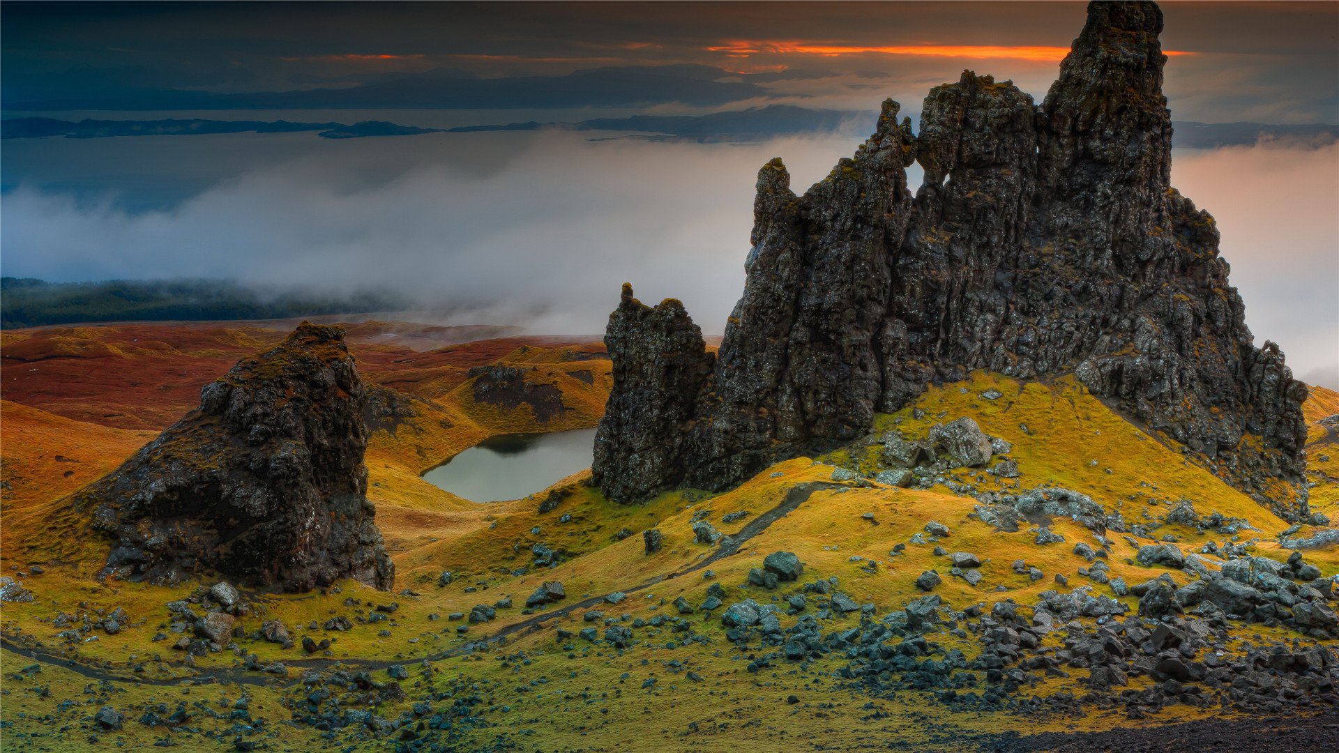 自然风光 怪石 云雾 海岸
