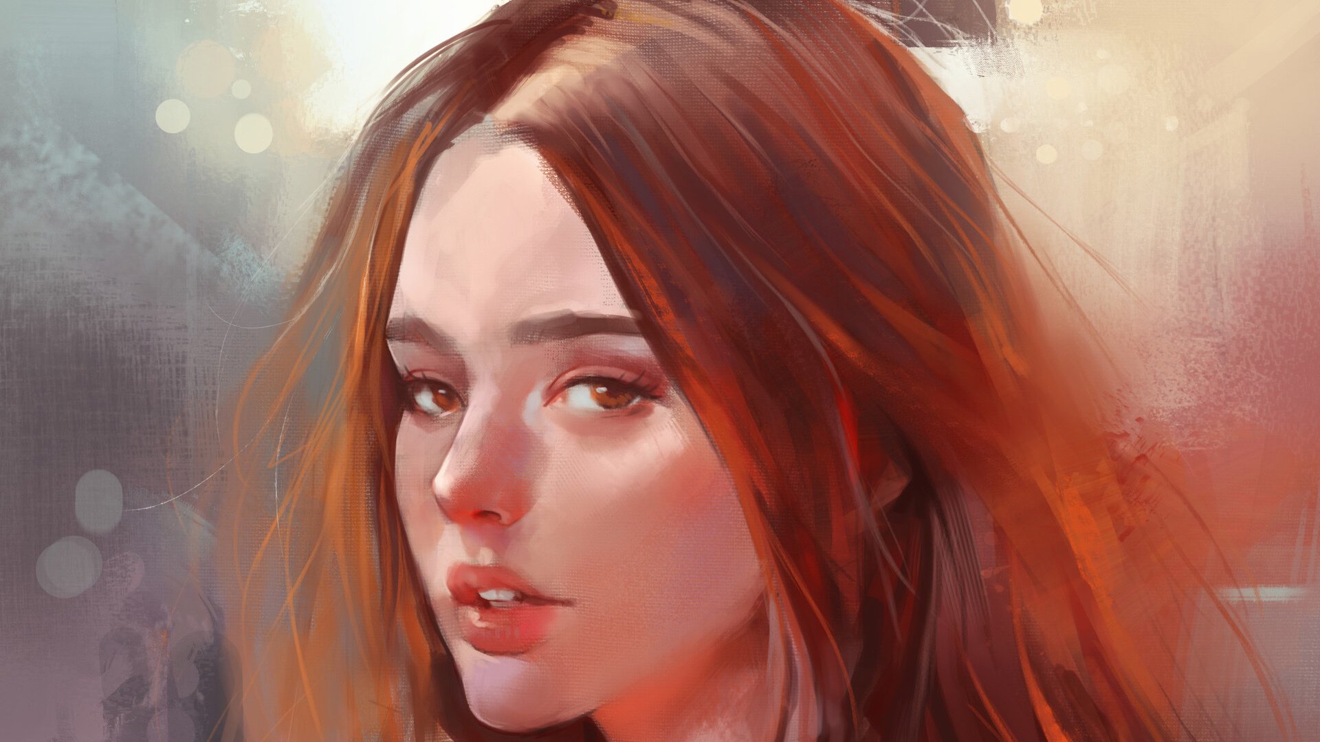 长发 油画 素描