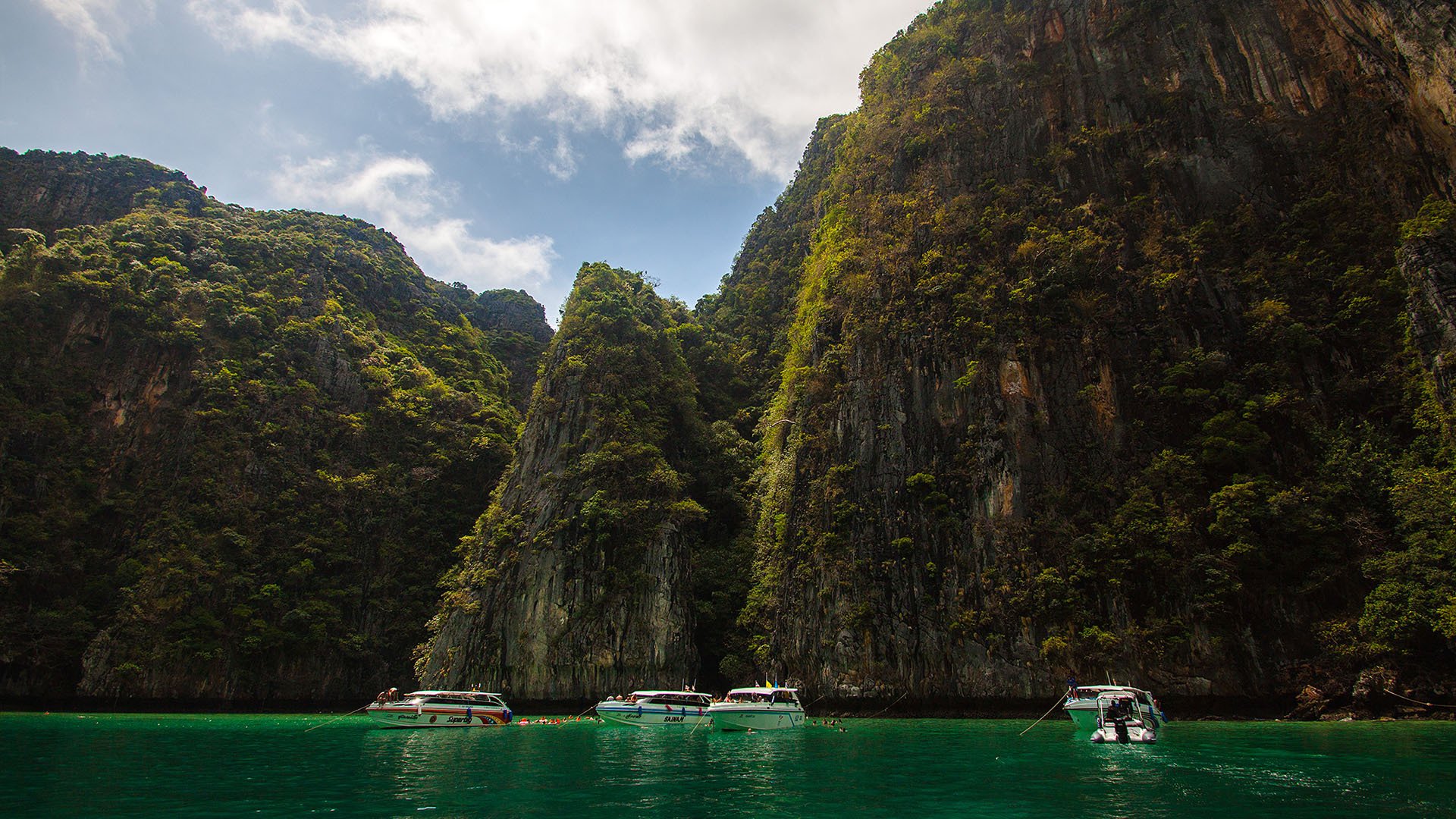 自然风光 青山绿水 游艇
