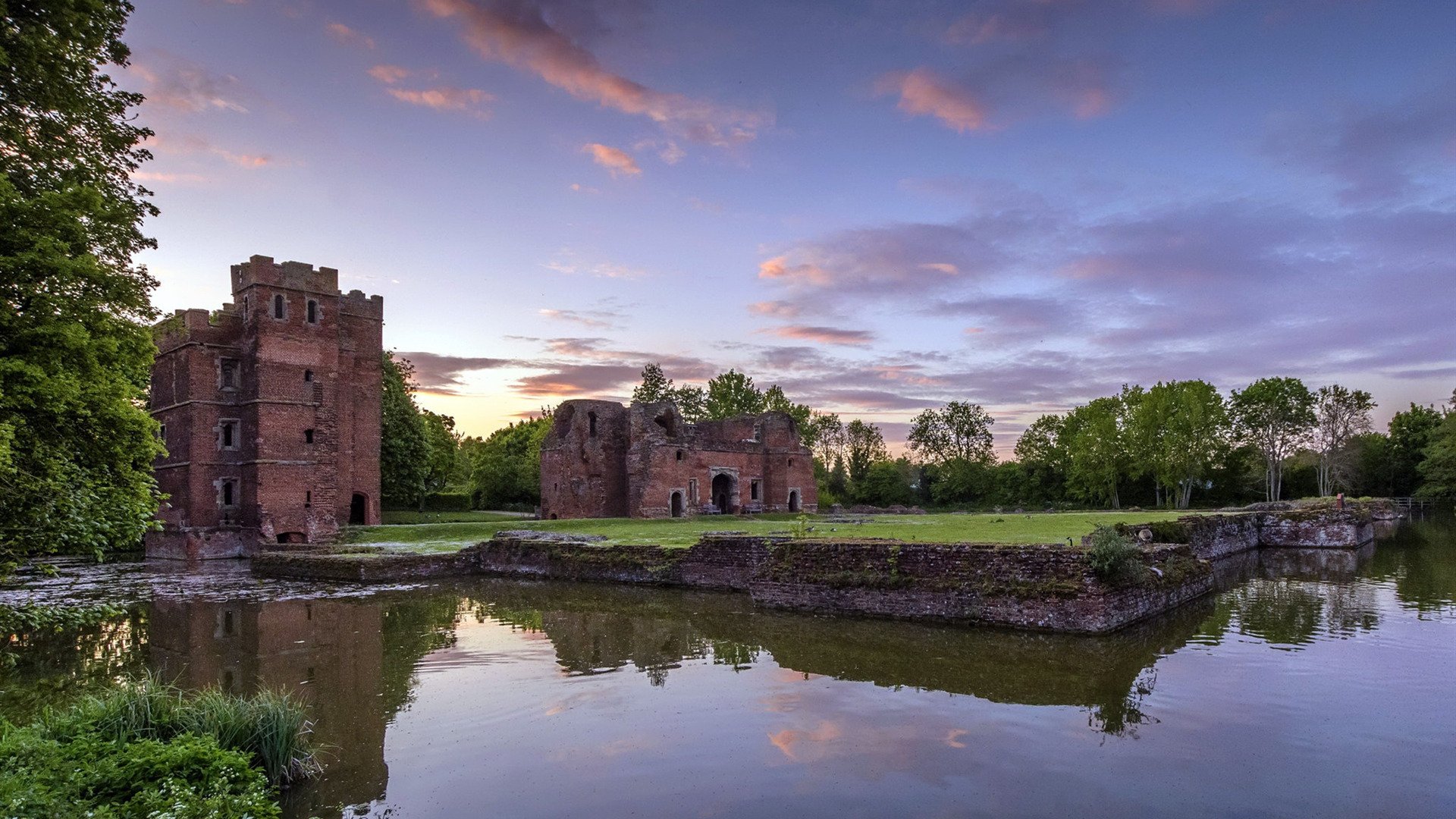 自然风光 城堡 湖