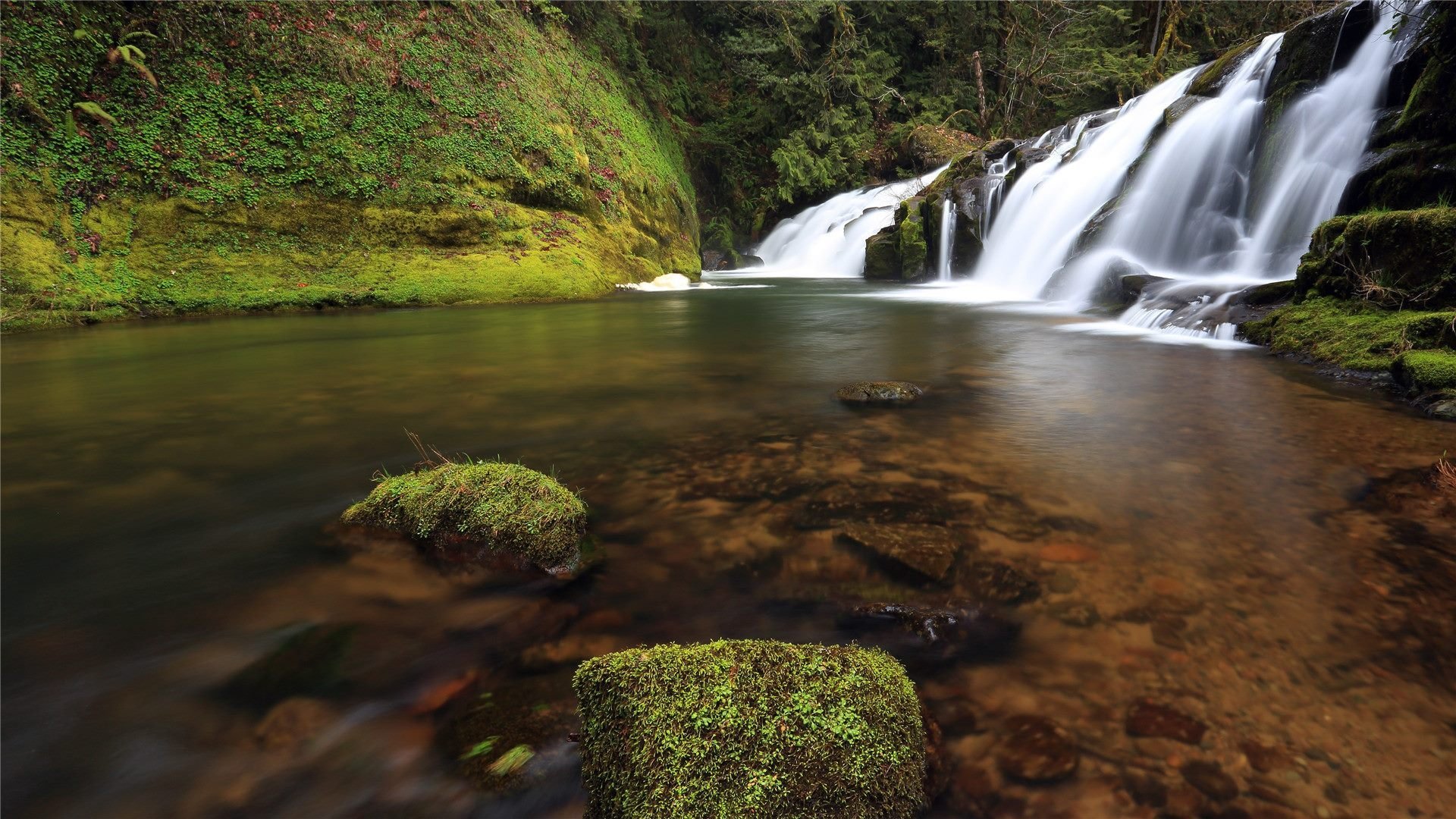 炎炎夏日 水潭 河流 瀑布