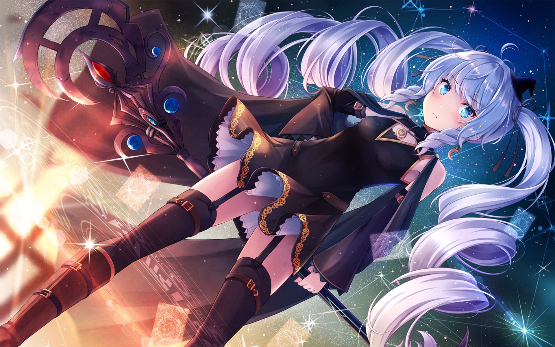 蝴蝶 环绕的  动漫 美女