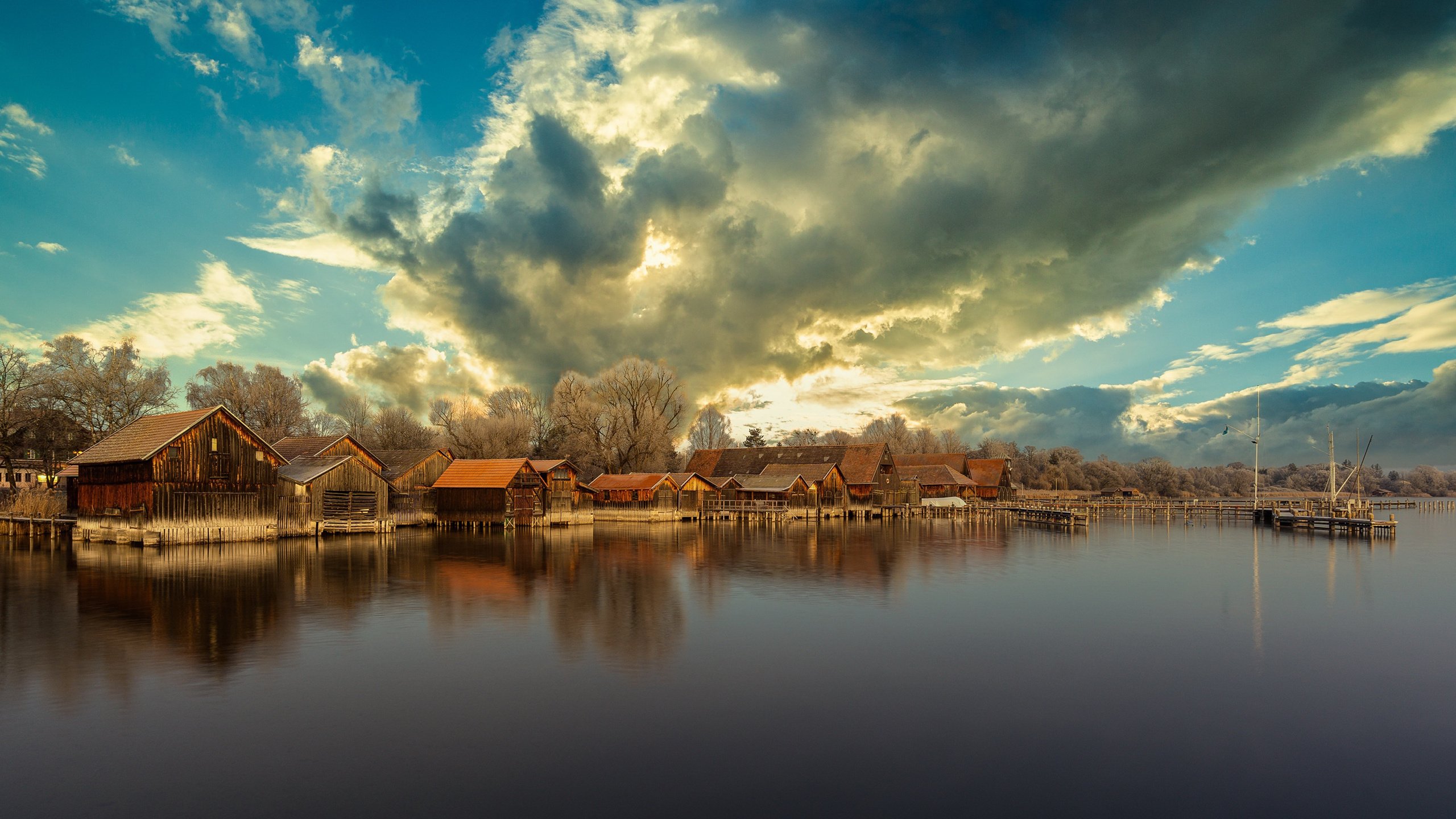 海洋天堂 渔村 夕阳