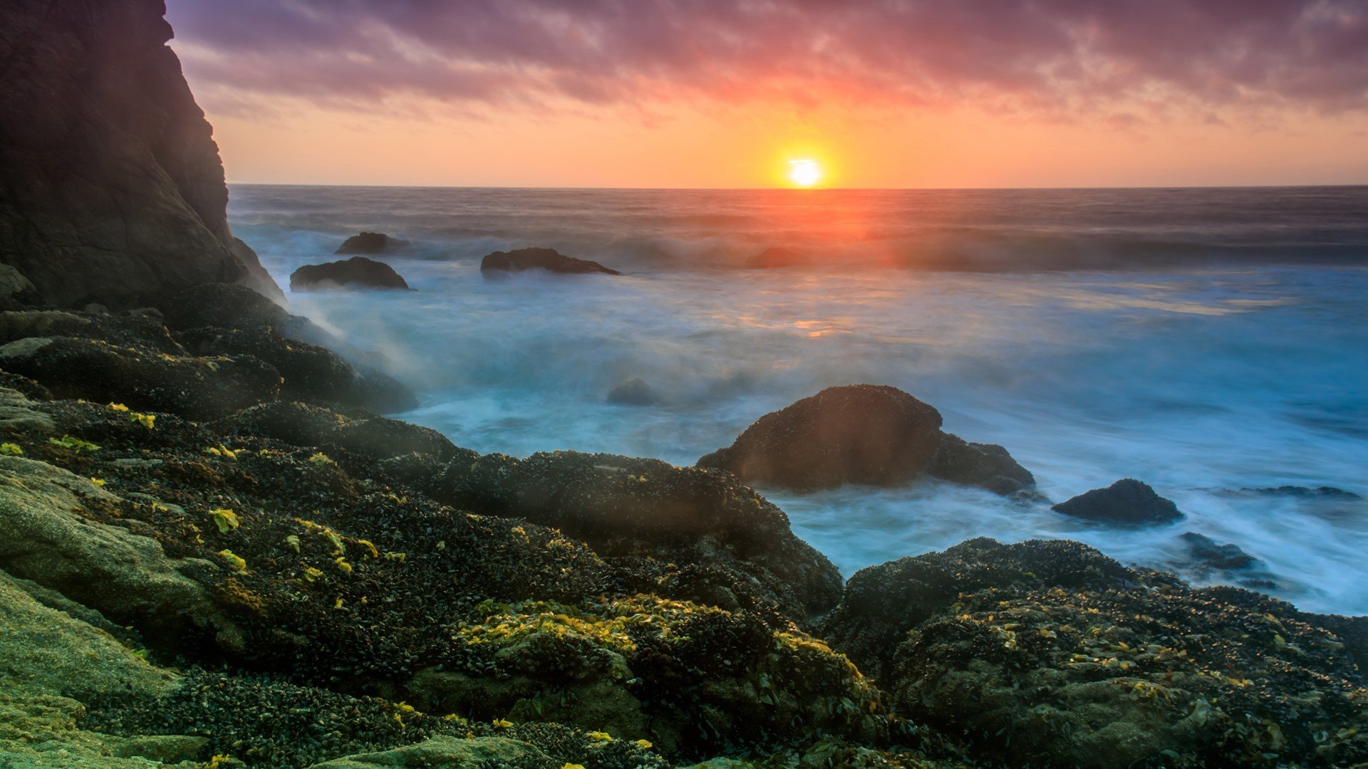 海洋天堂 海浪 日出 浪花
