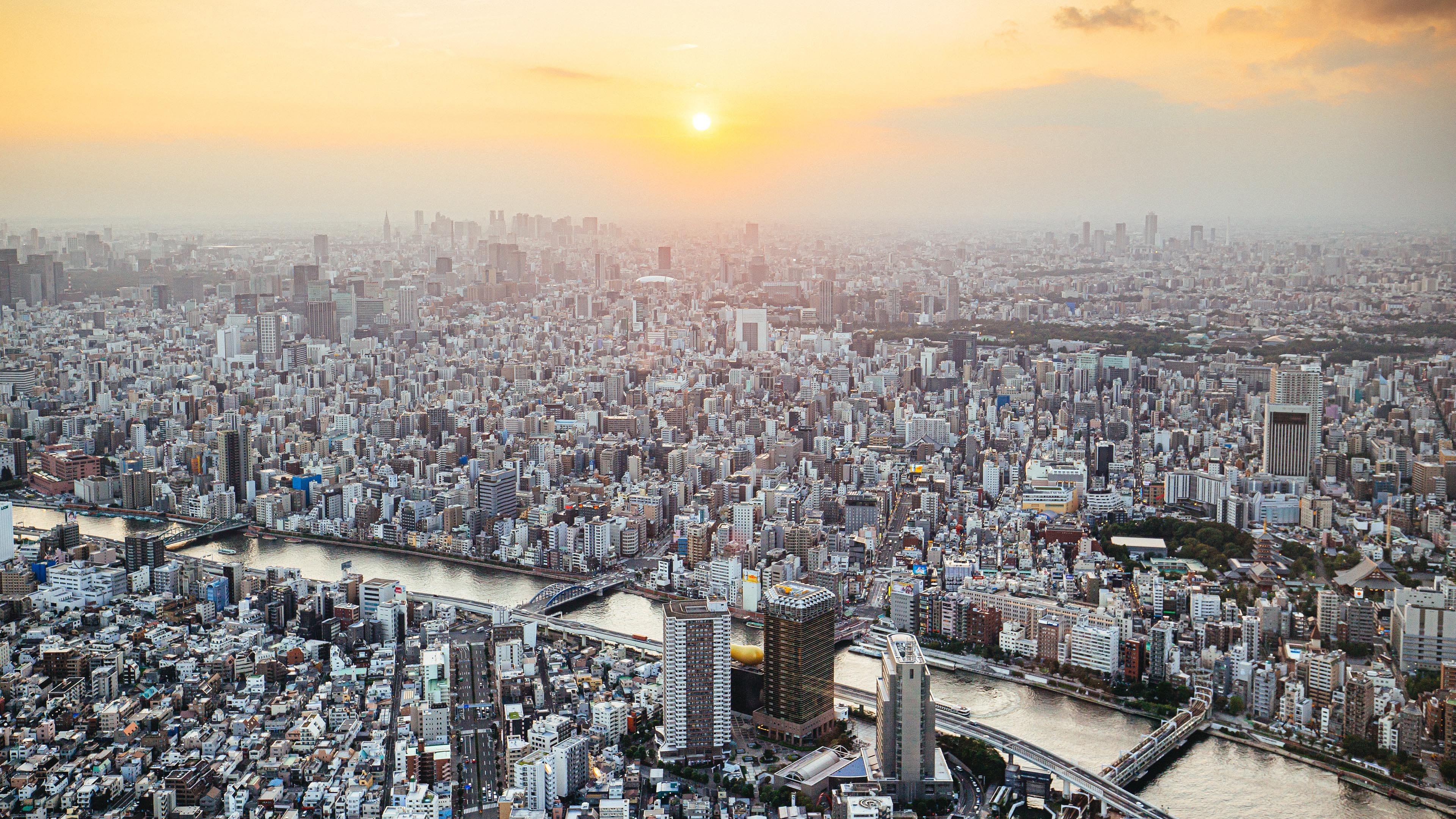 城市夜景 东京 日本 航拍