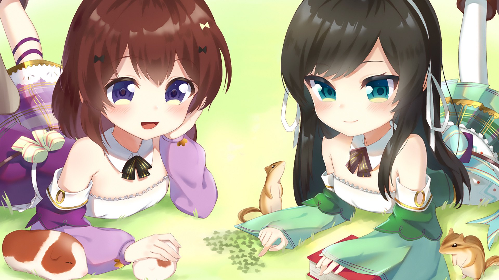 萌娃 松鼠 草地