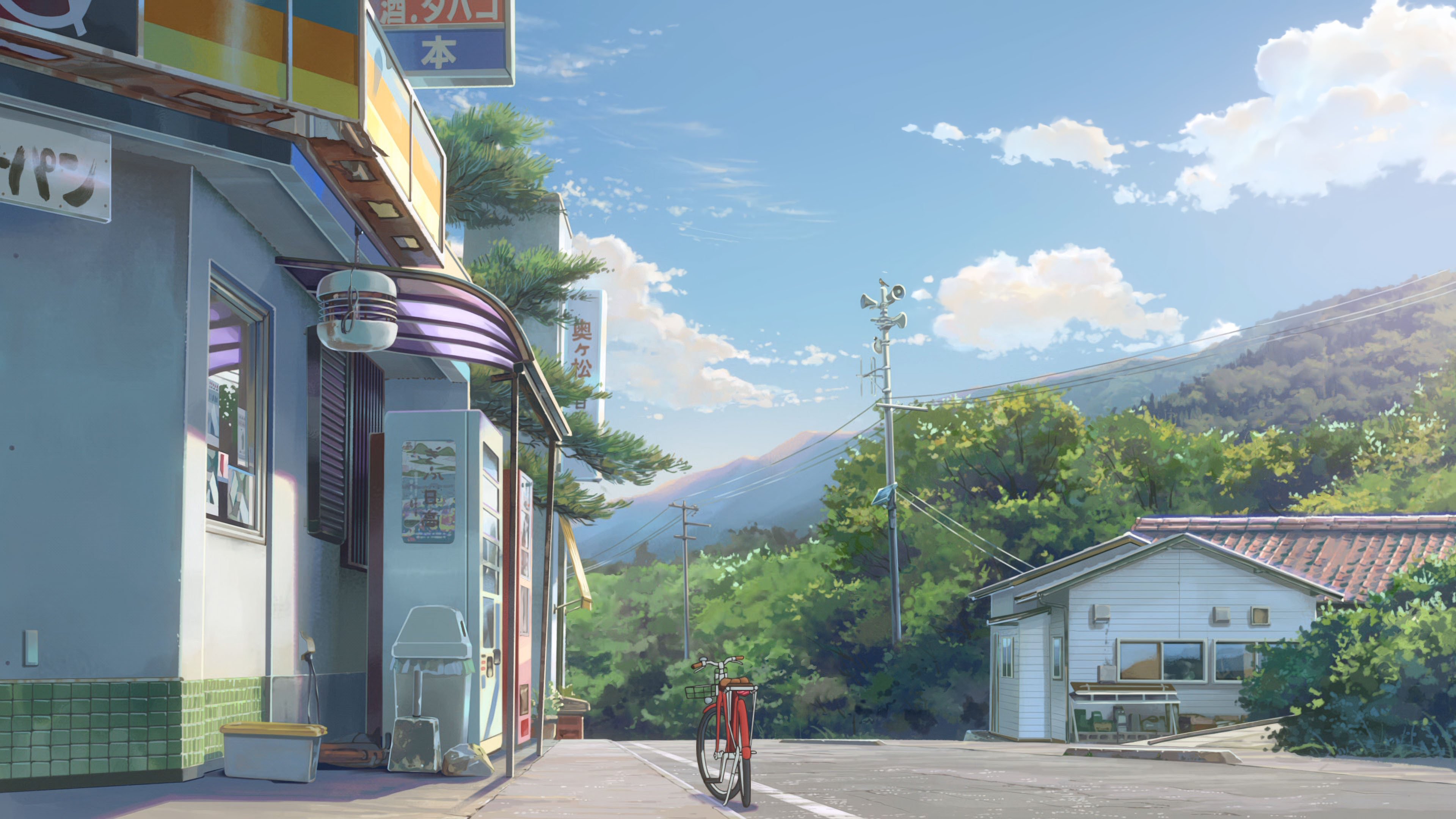 街道 小镇 自行车 商店 小卖部