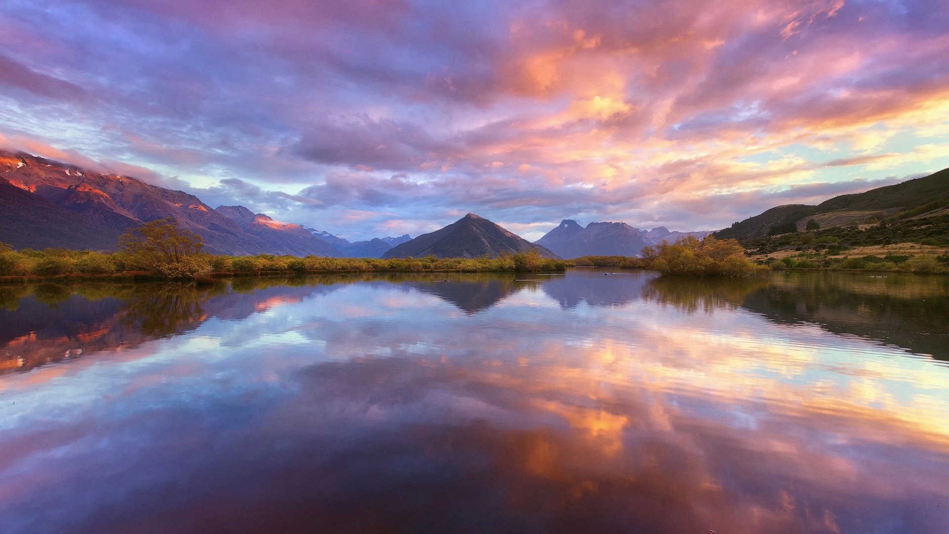 落日余晖 蒂阿瑙湖  仙境  风光