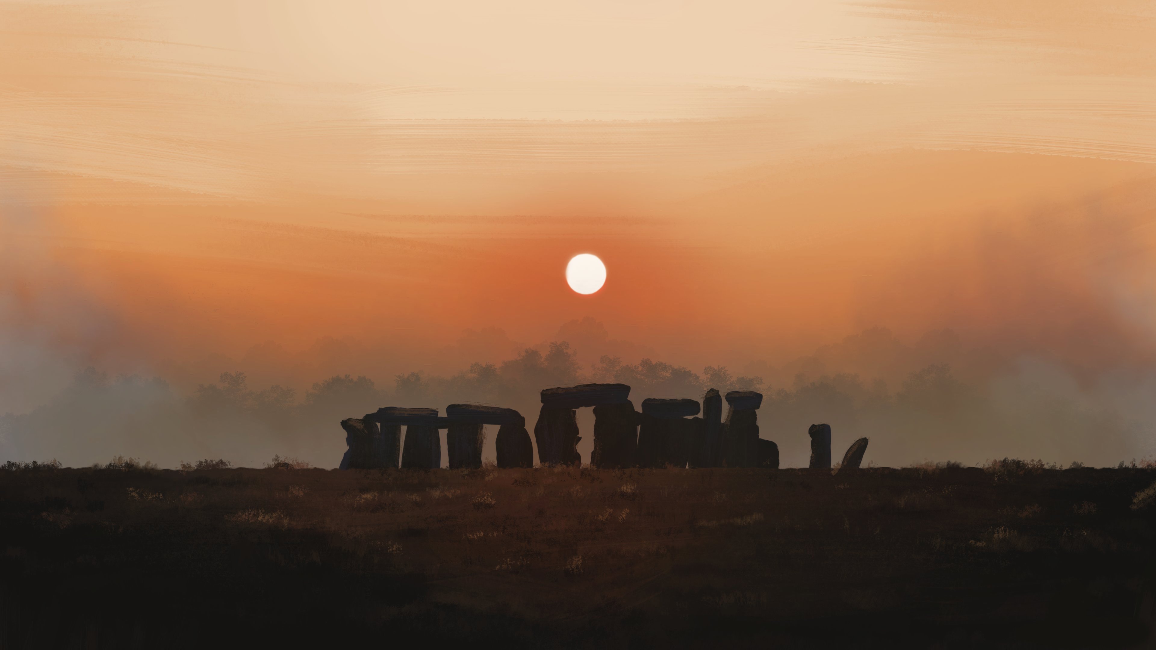 日出 日落 乱石阵 巨石阵 苏格兰