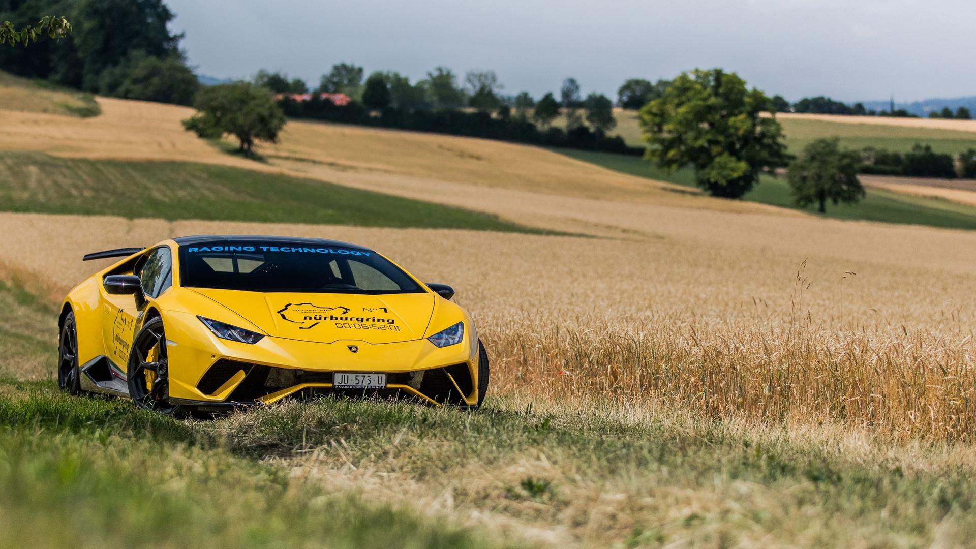 兰博基尼 旷野 黄色超跑