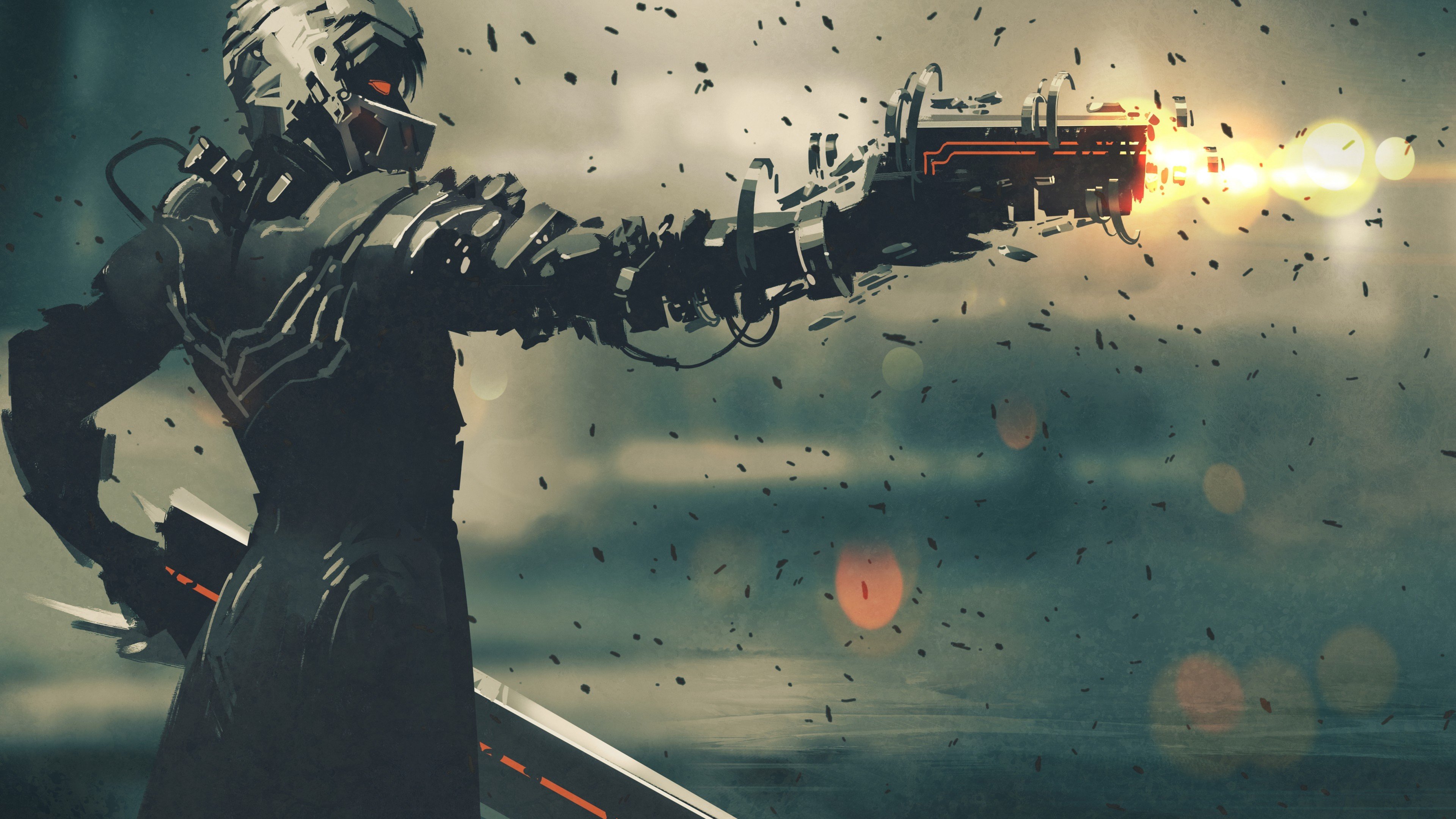 射击 未来战士 慢镜头