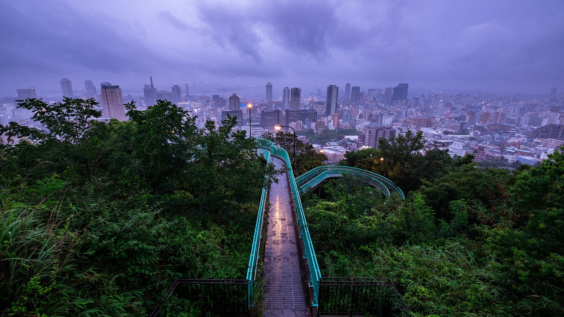 城市夜景 山坡 黑夜