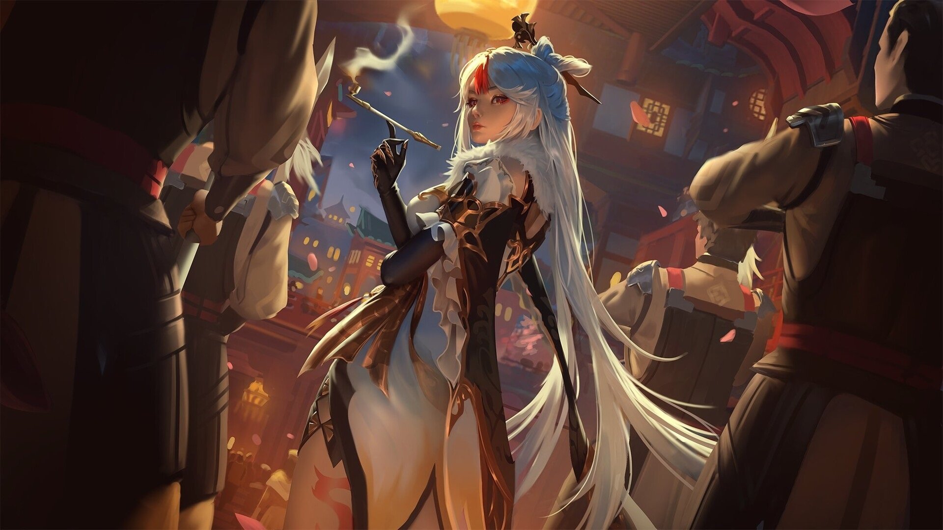 卡通人物 长发 烟斗 簪子