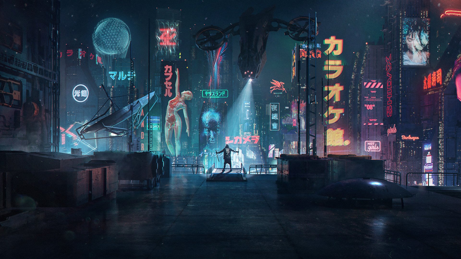 城市夜景 日本 雨夜