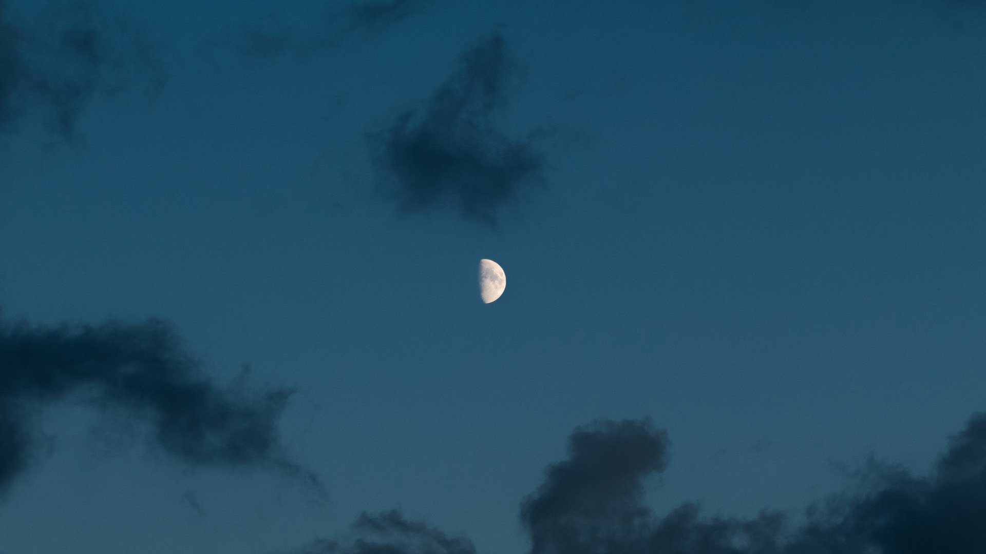 月亮 天空 半月 夜晚