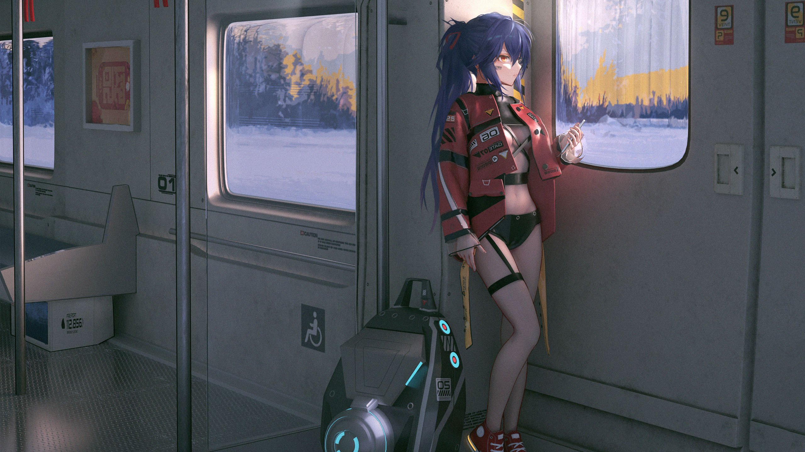 列车 行李箱 火车 窗外