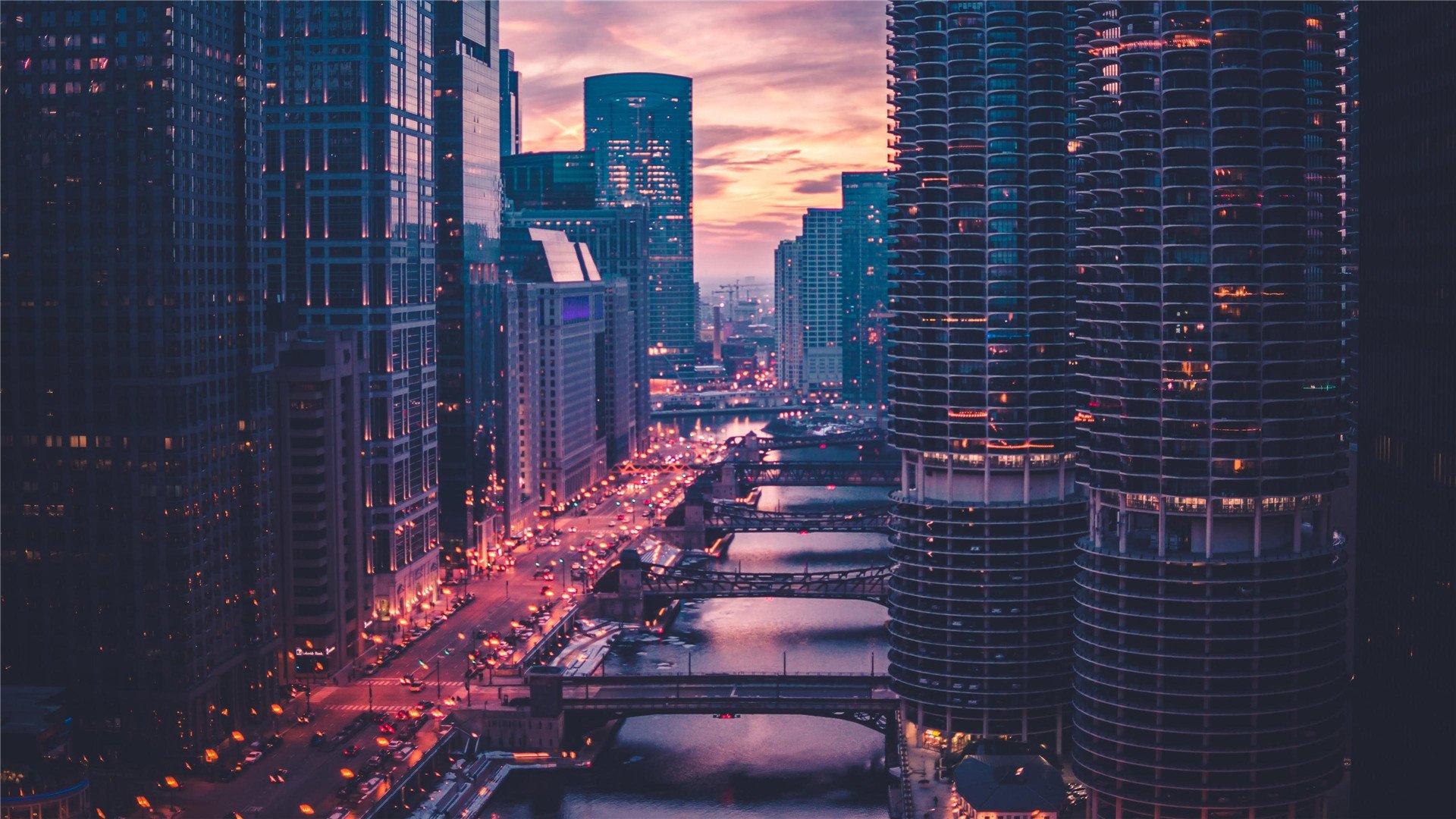 城市夜景 璀璨 夜幕