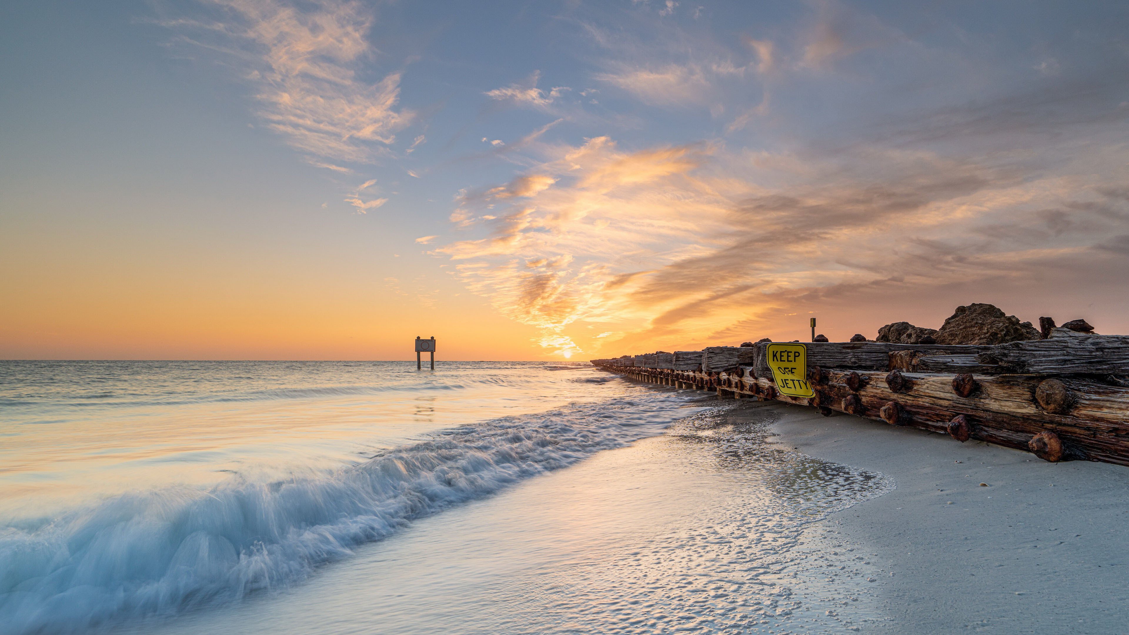 海洋天堂 海浪 潮汐 码头 夕阳