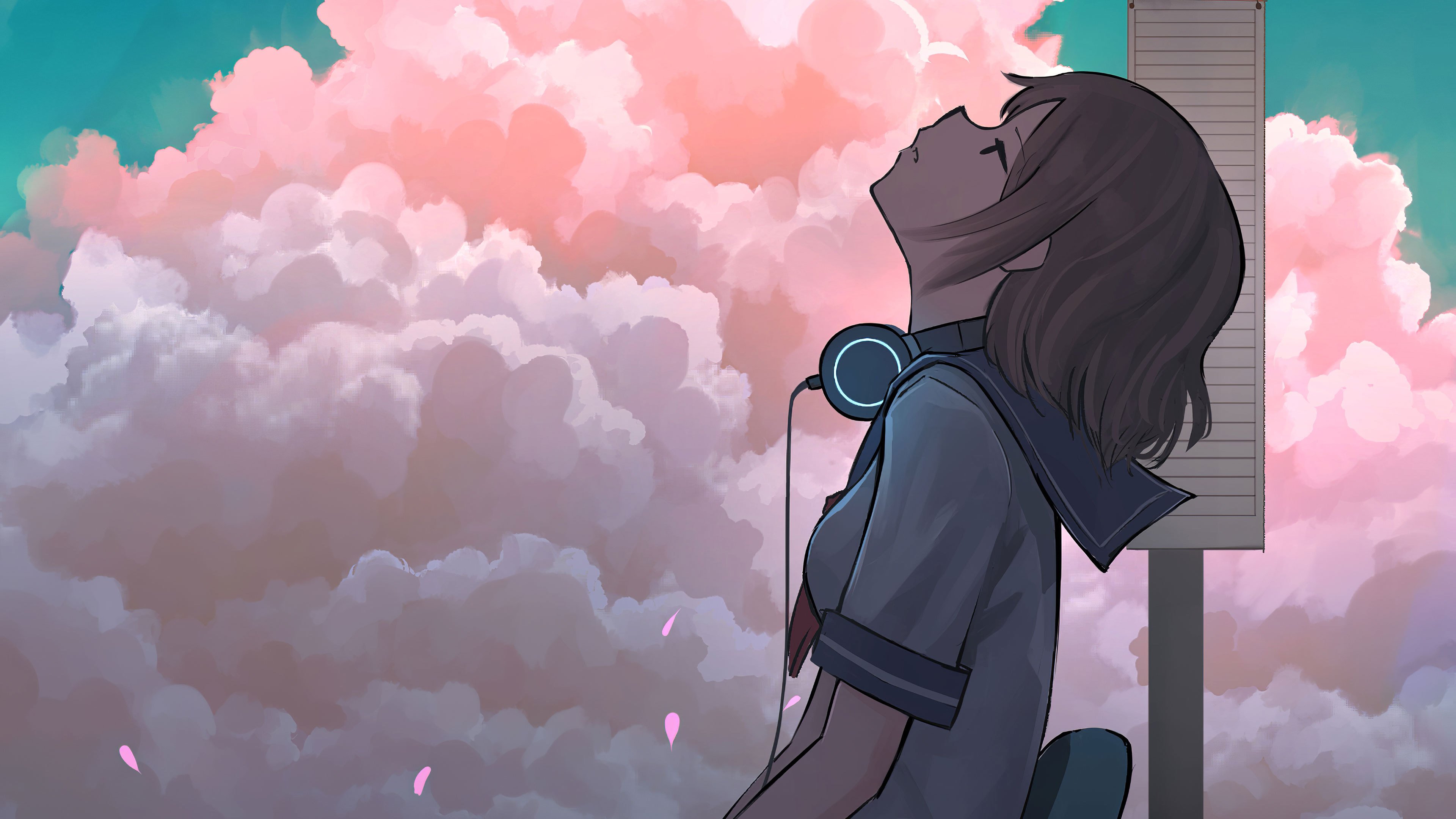 云 二次元 耳机 女孩