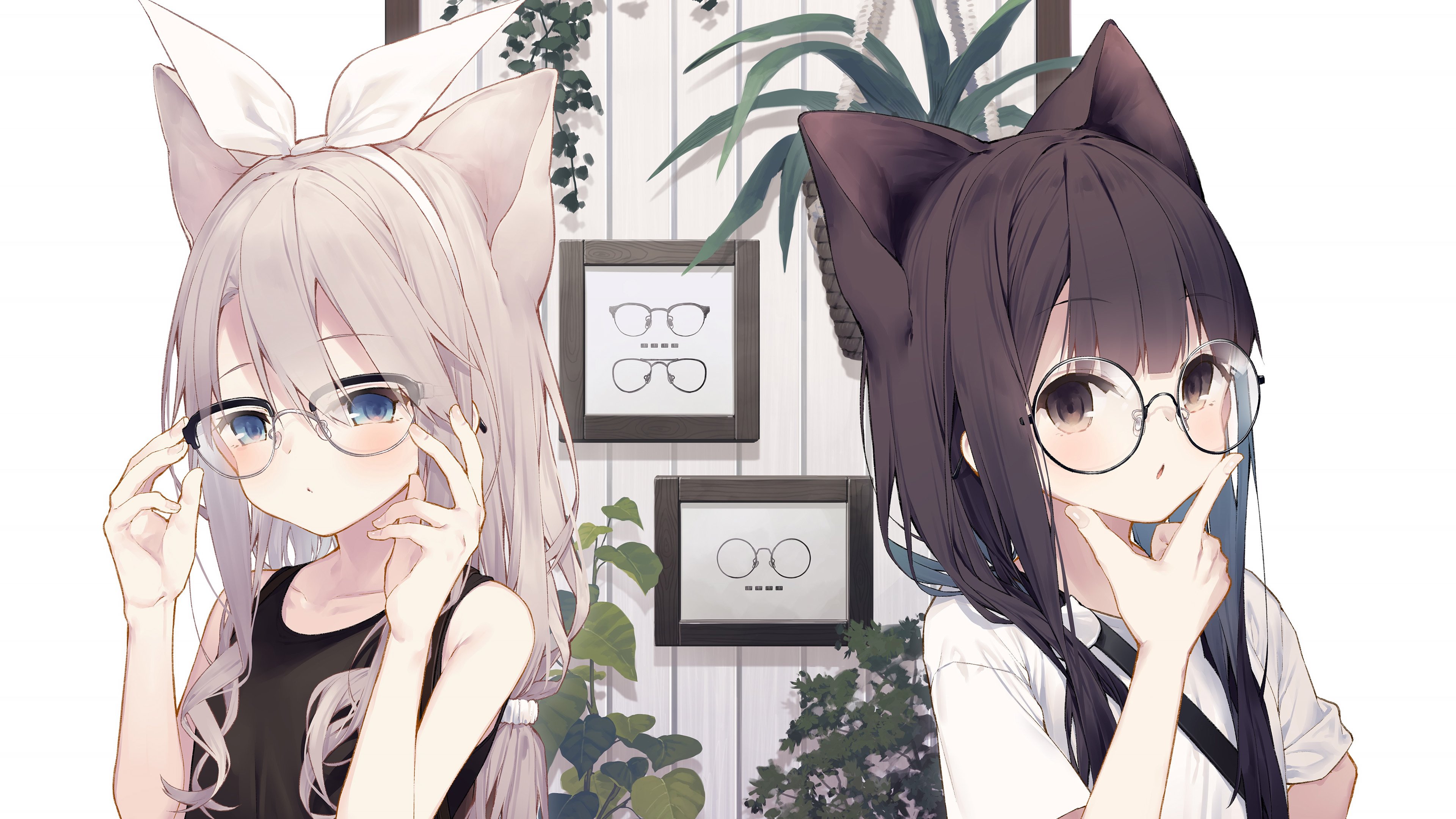 兽耳 眼镜 斯文 长发女孩