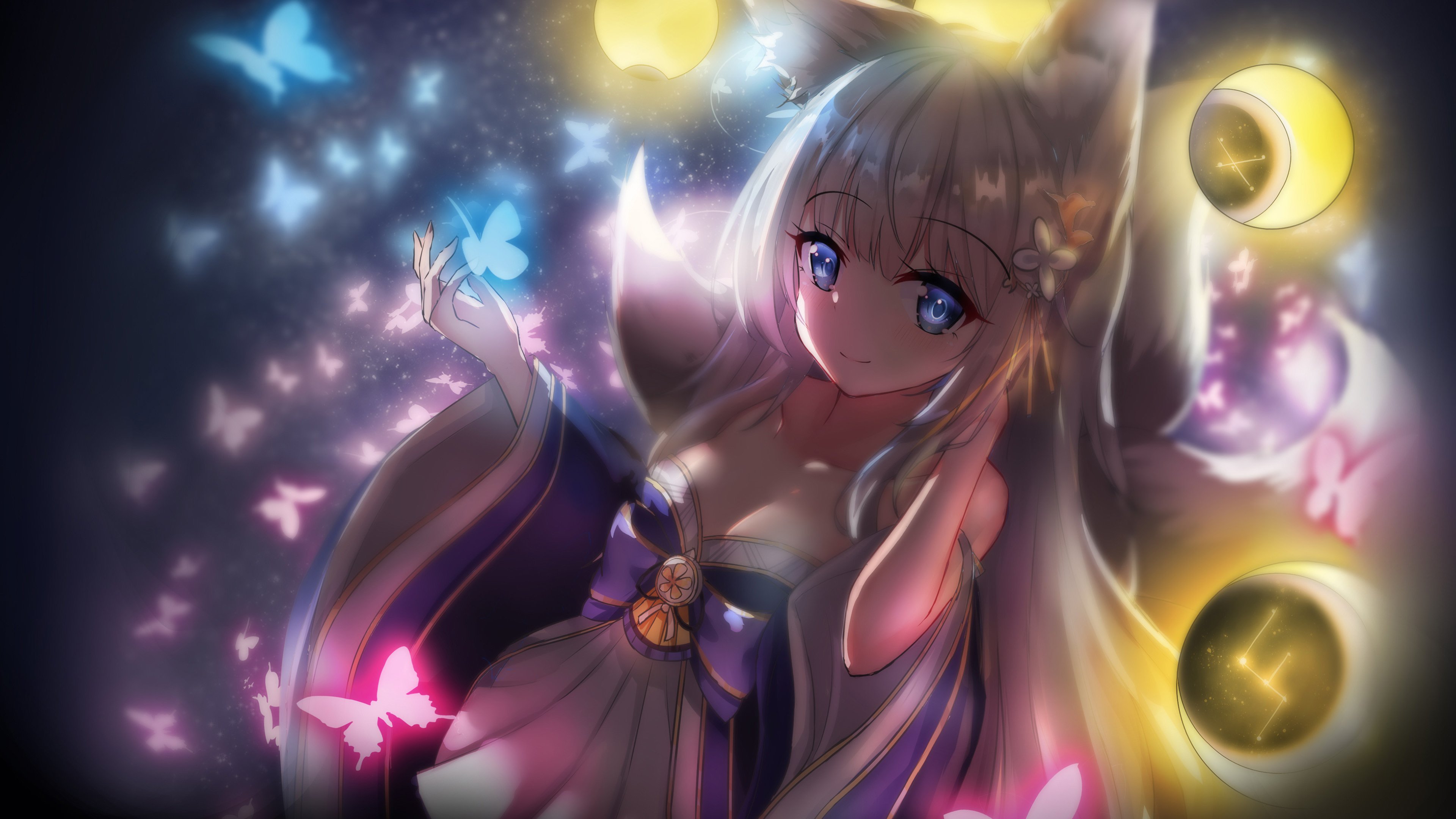 卡通人物 蝴蝶 精灵 萌妹子