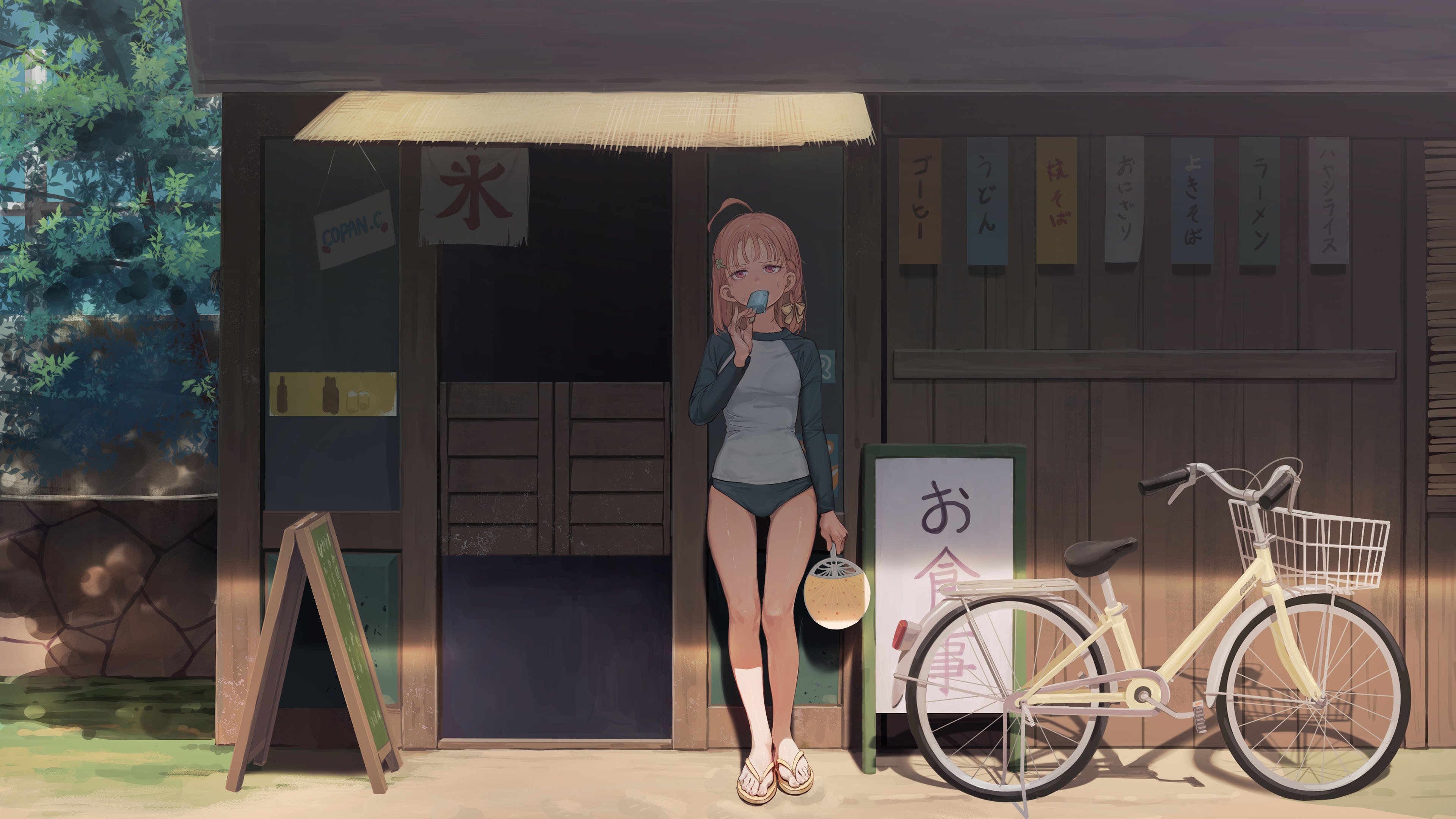 二次元 冰淇淋 单车 夏天