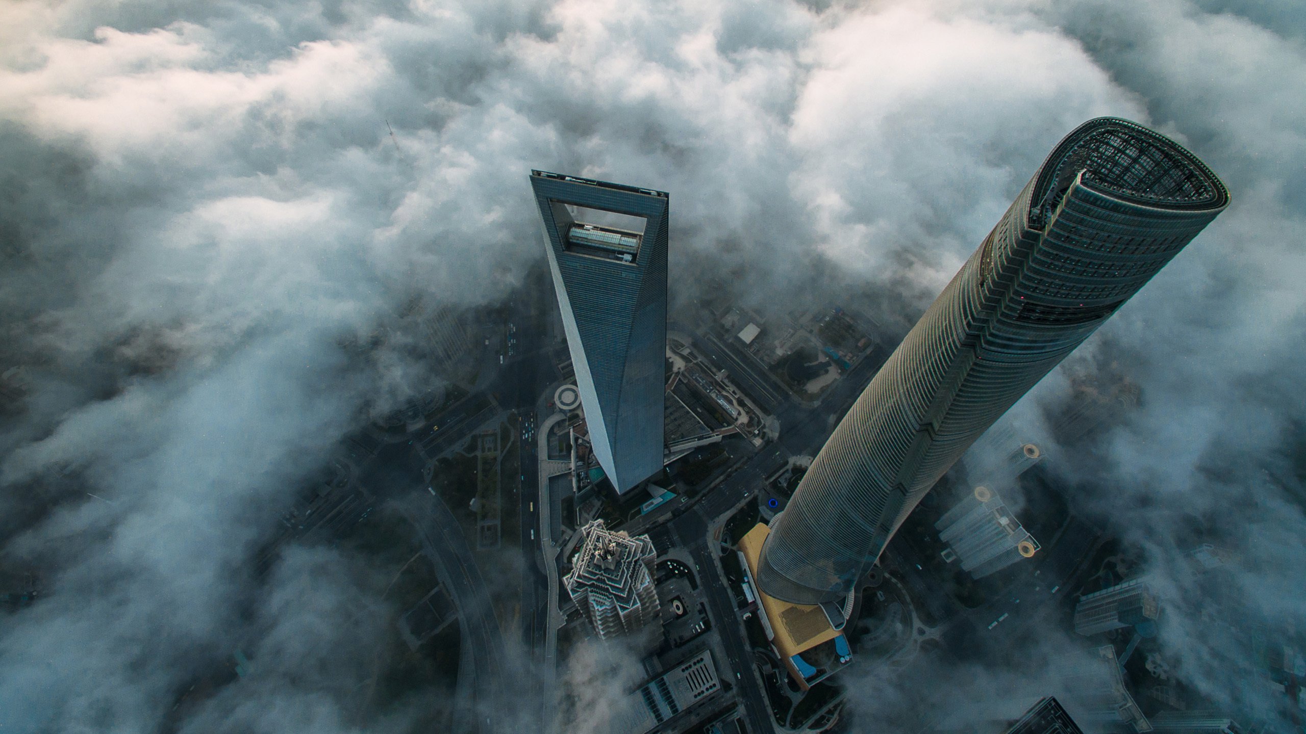 城市夜景 魔都 高楼 云海