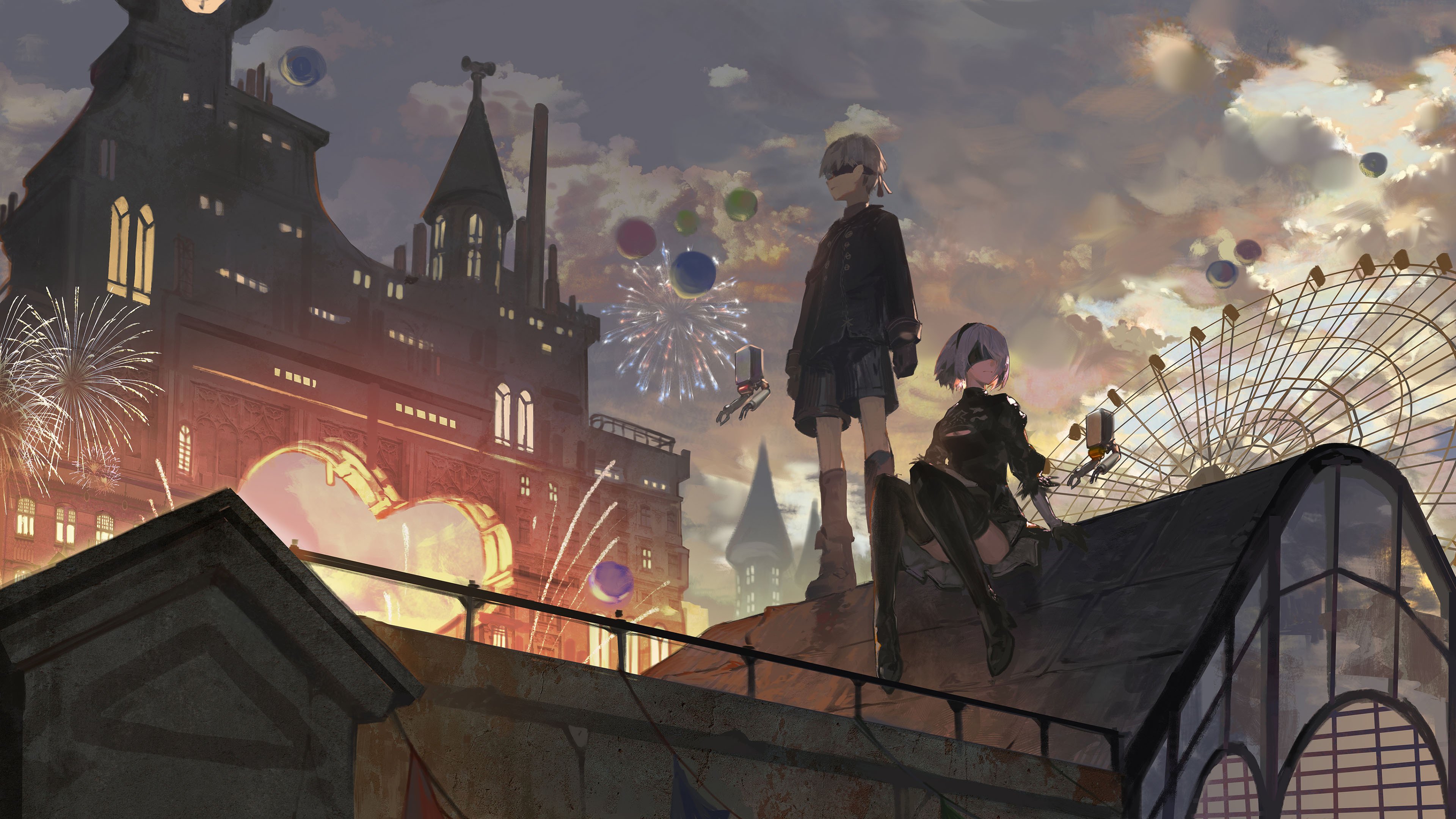 主机游戏 机械纪元 2B 摩天轮 游乐场