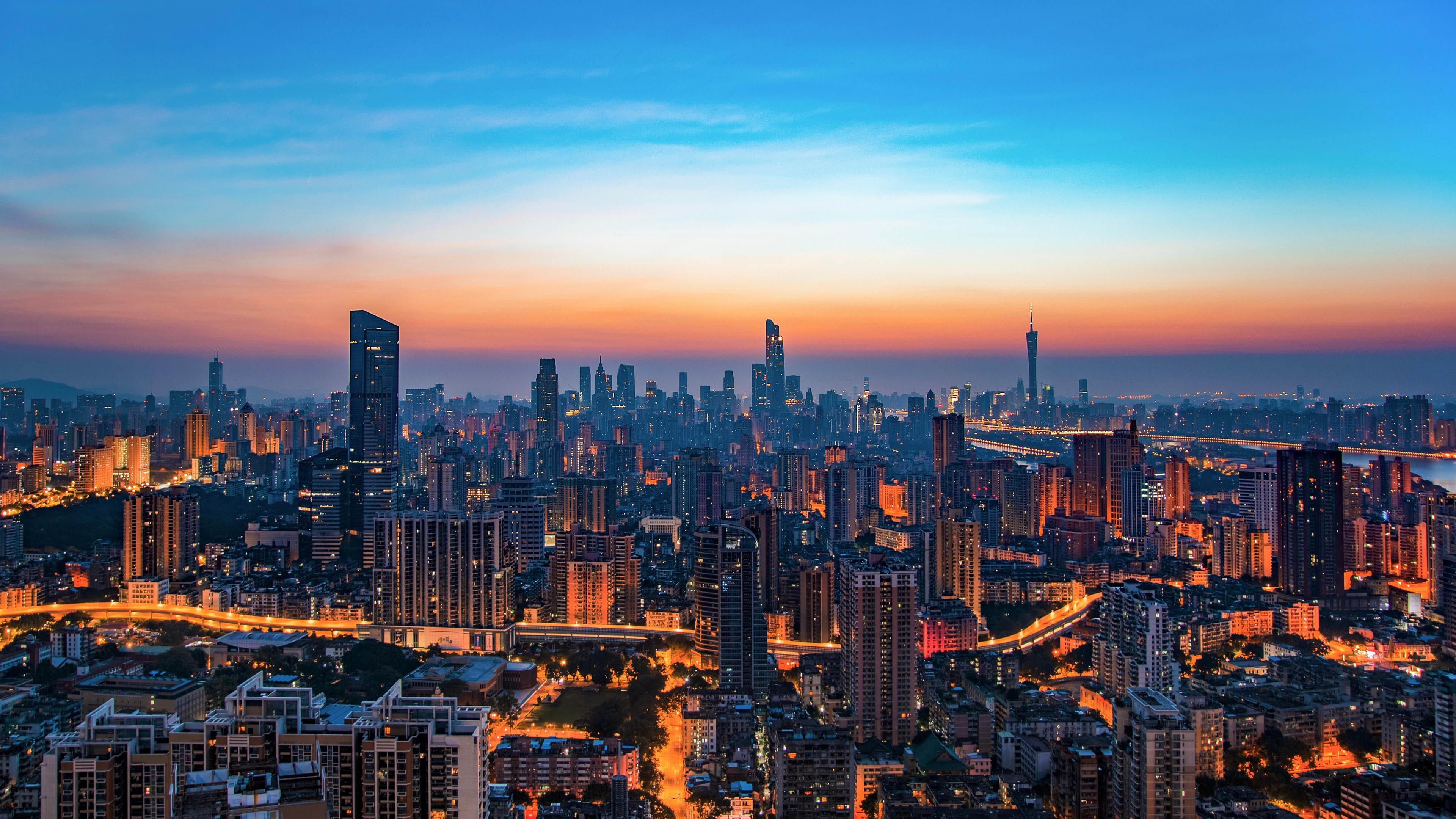 城市夜景 广州 夜晚风景 电视塔