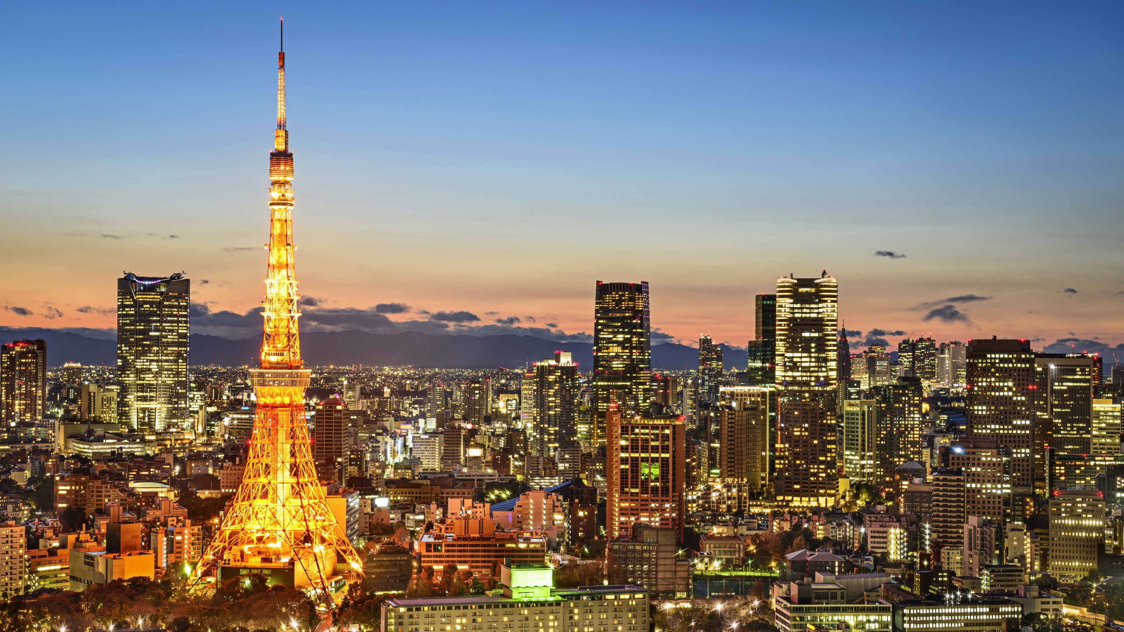 城市夜景 东京 铁塔 灯光