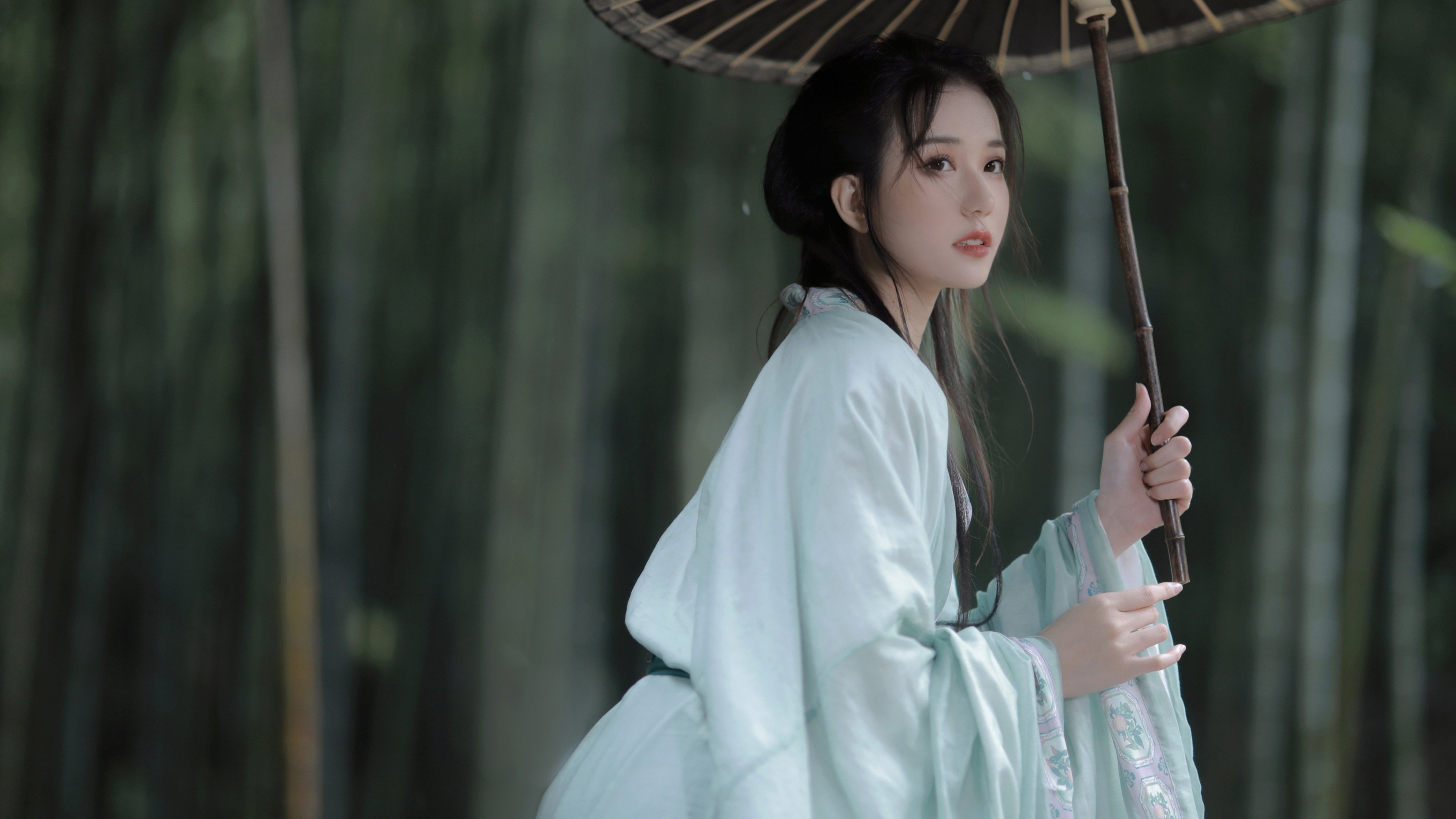 文艺古风 唯美 古装美女 油伞 仙女