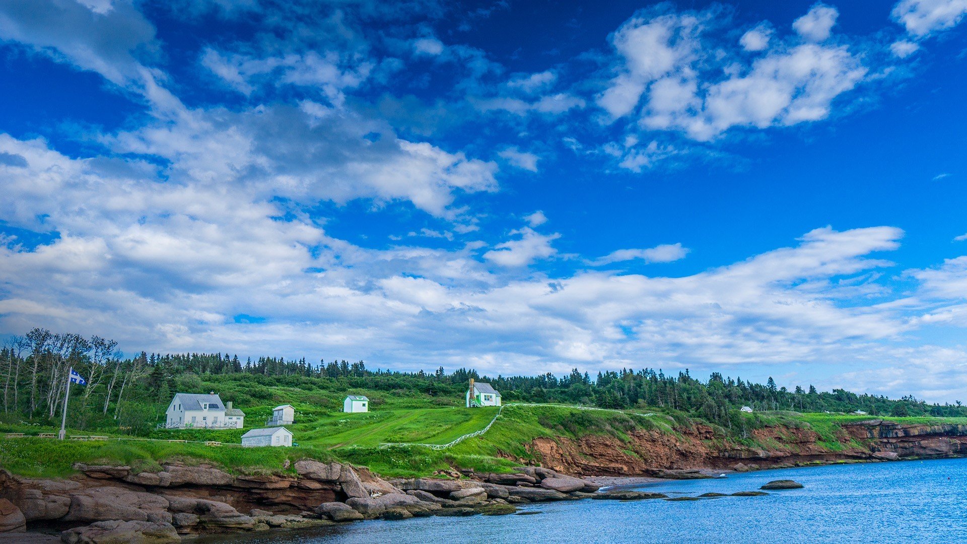 蓝天白云 草原 大江