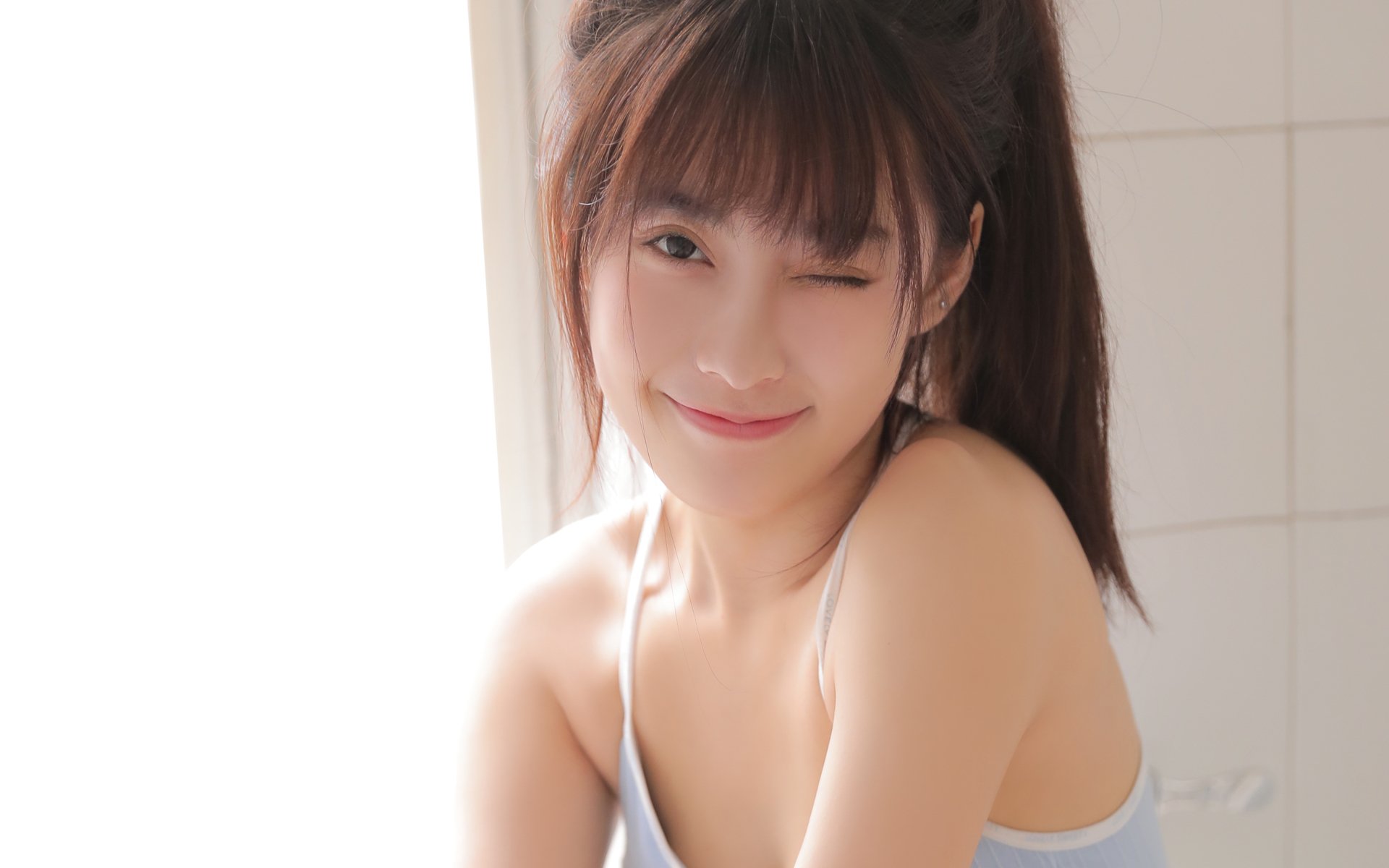 清纯 可爱 俏皮 马尾 女神