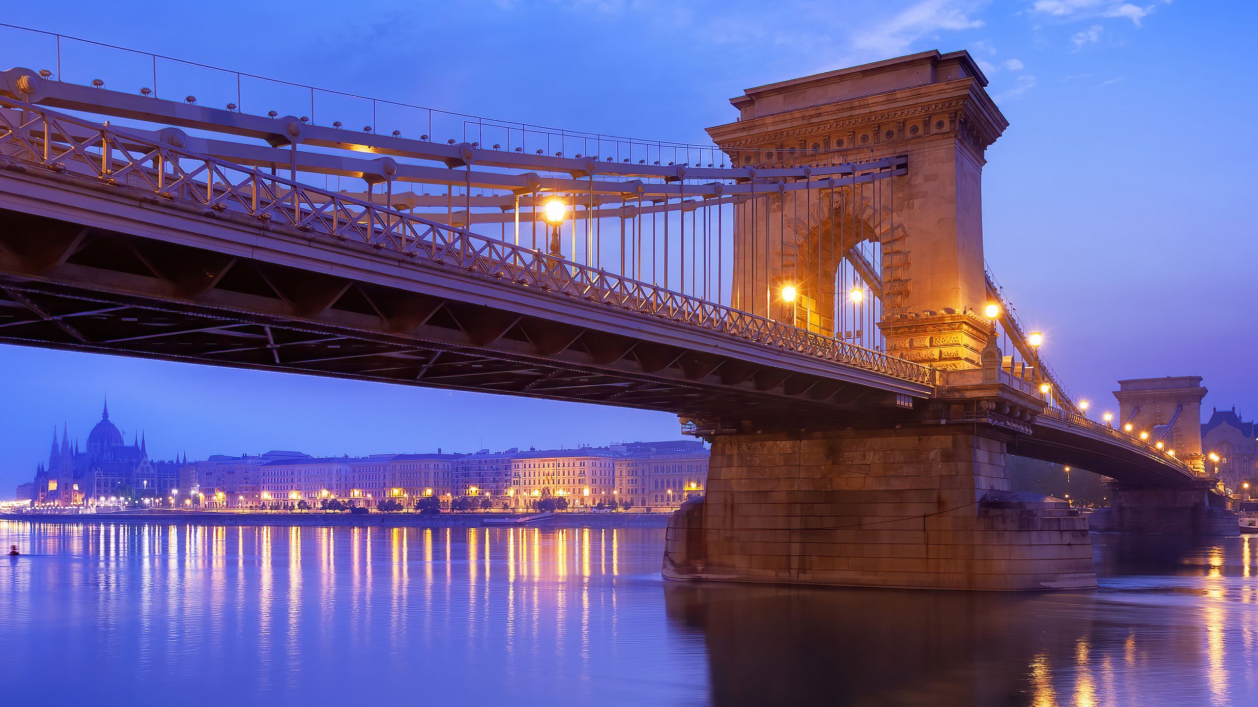 城市夜景 布鲁克林大桥 跨海大桥 灯光