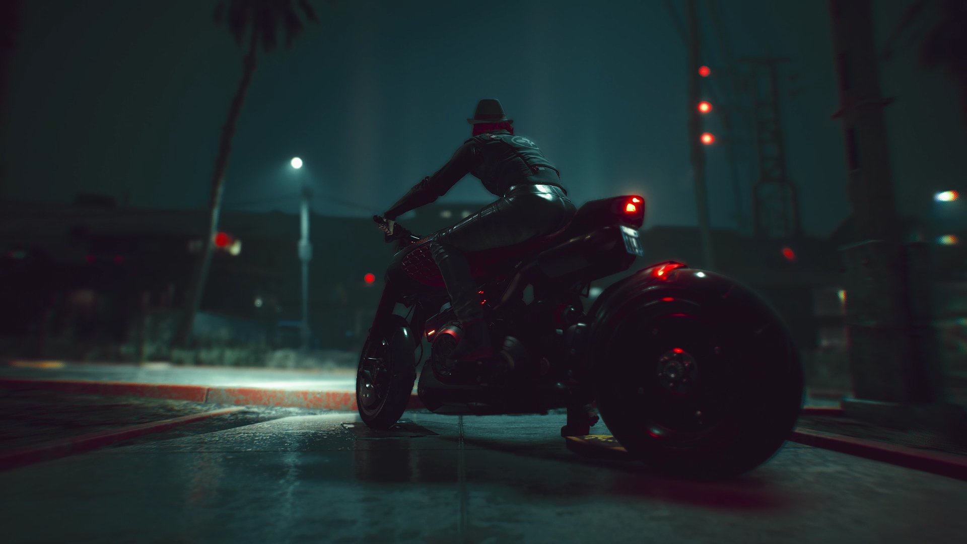 赛博朋克 2077 摩托 城市夜景