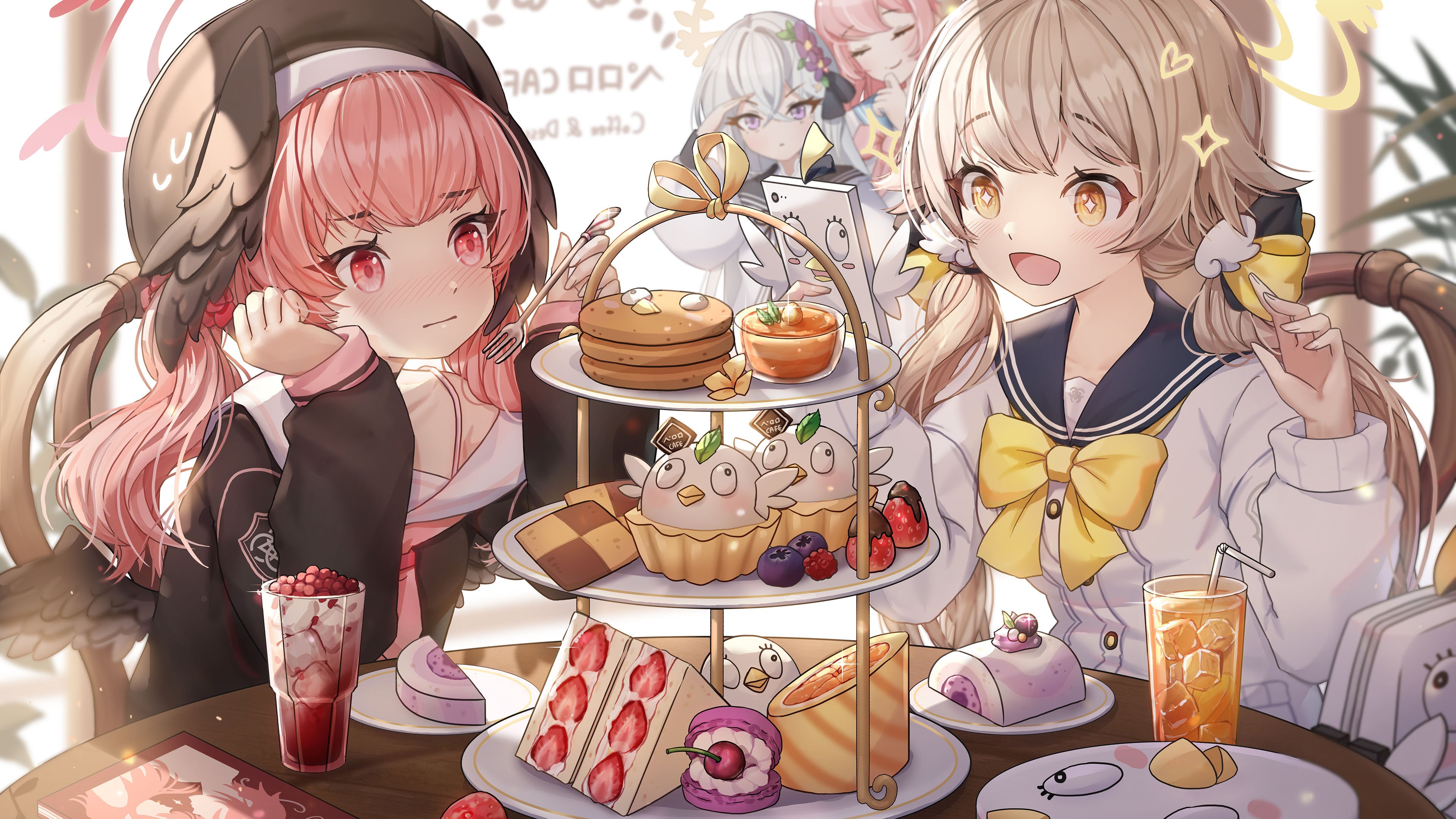 餐厅 蛋糕 面包 可爱姐妹