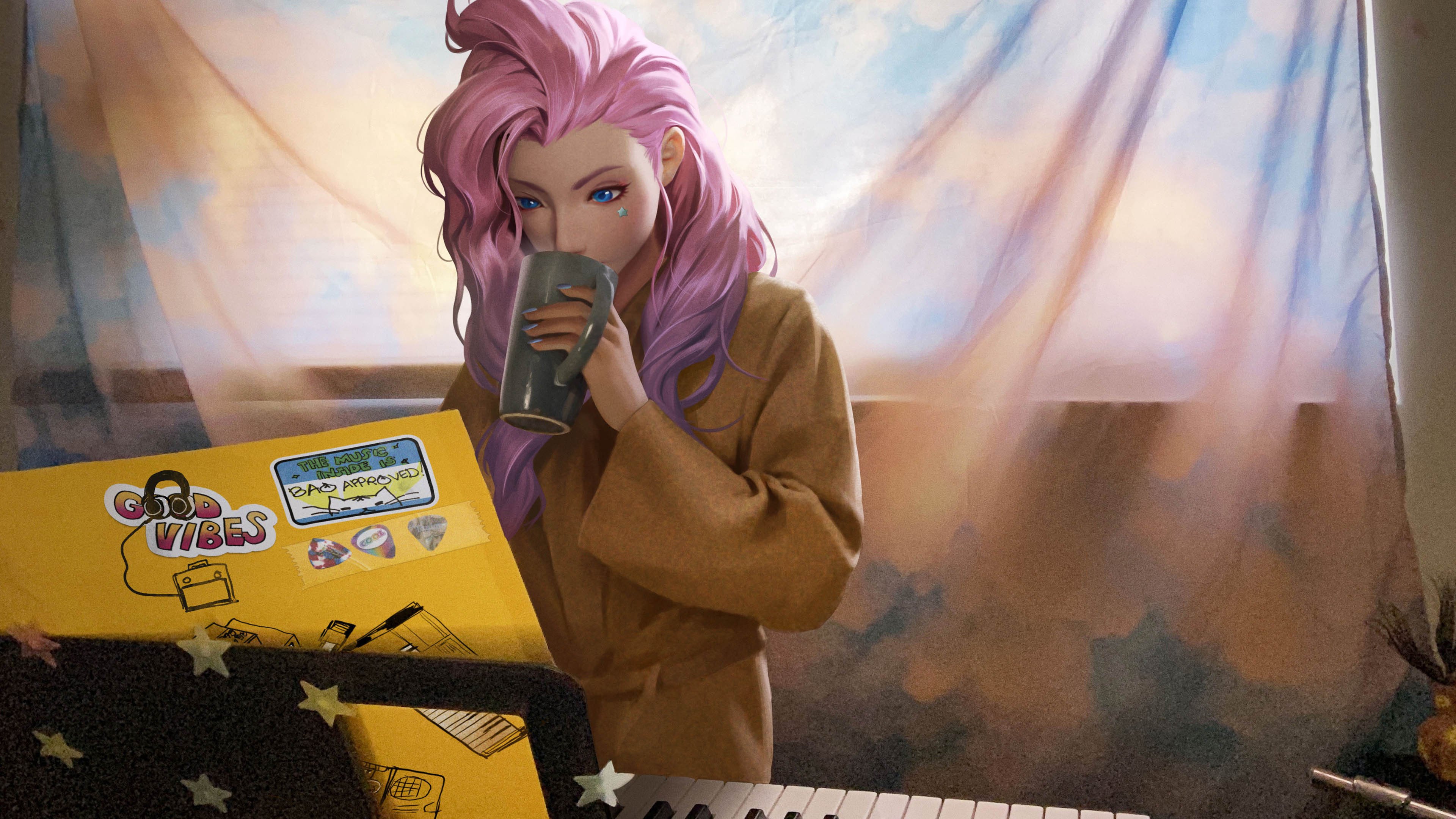 英雄联盟 喝水 电子琴 音乐