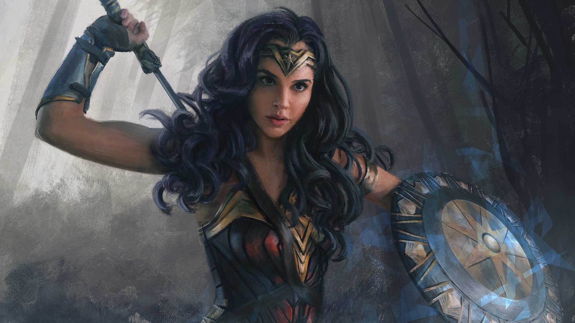 神奇女侠 正义联盟 盾牌 拔剑