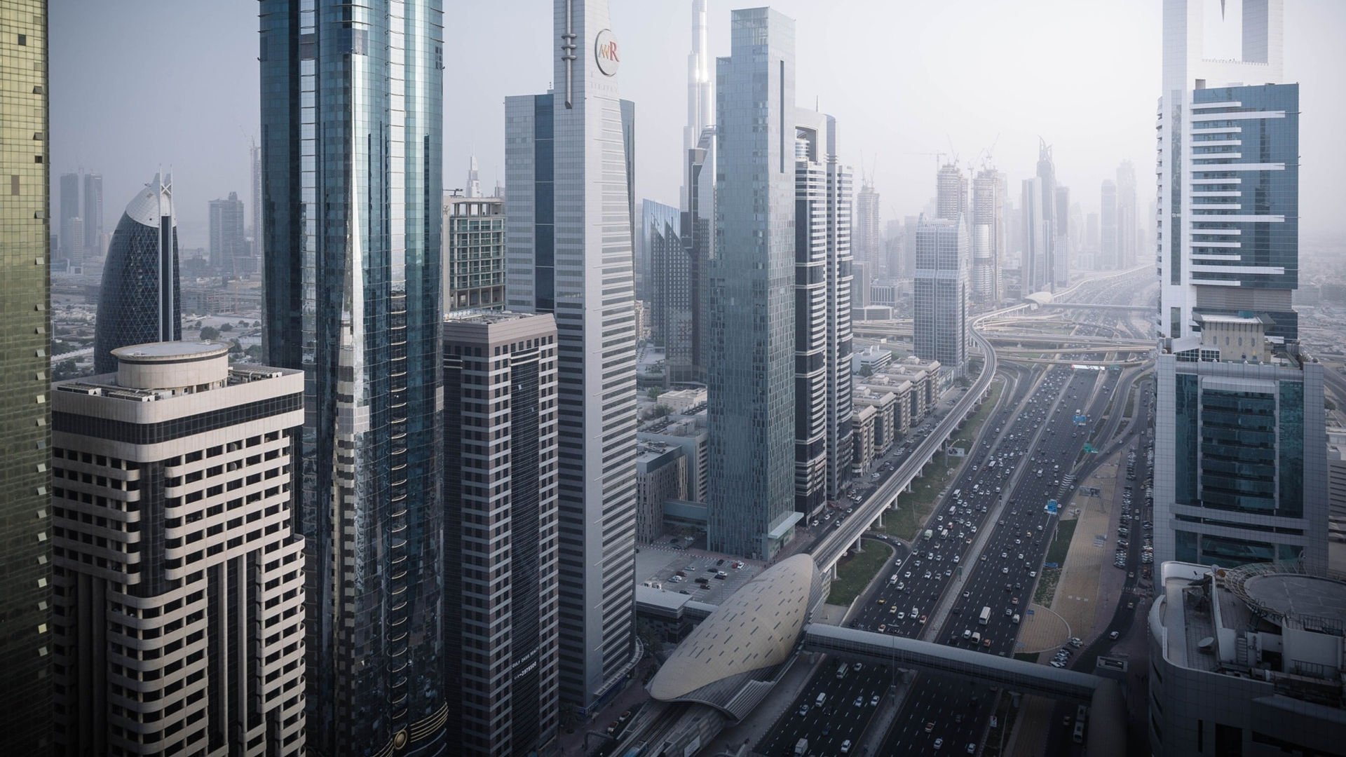 城市 航拍 公路 大厦 高楼