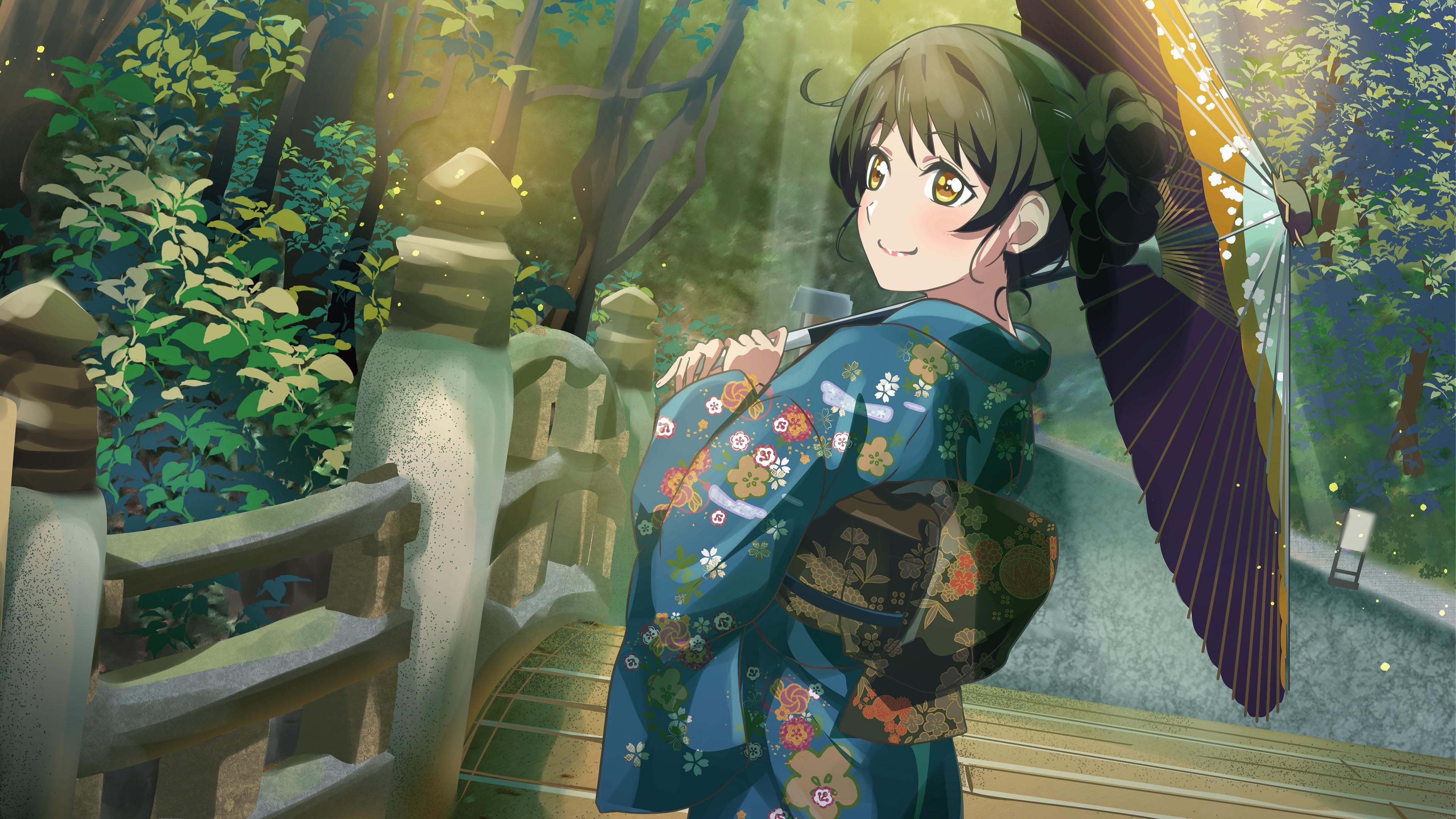 和服 伞 大眼女孩 回眸